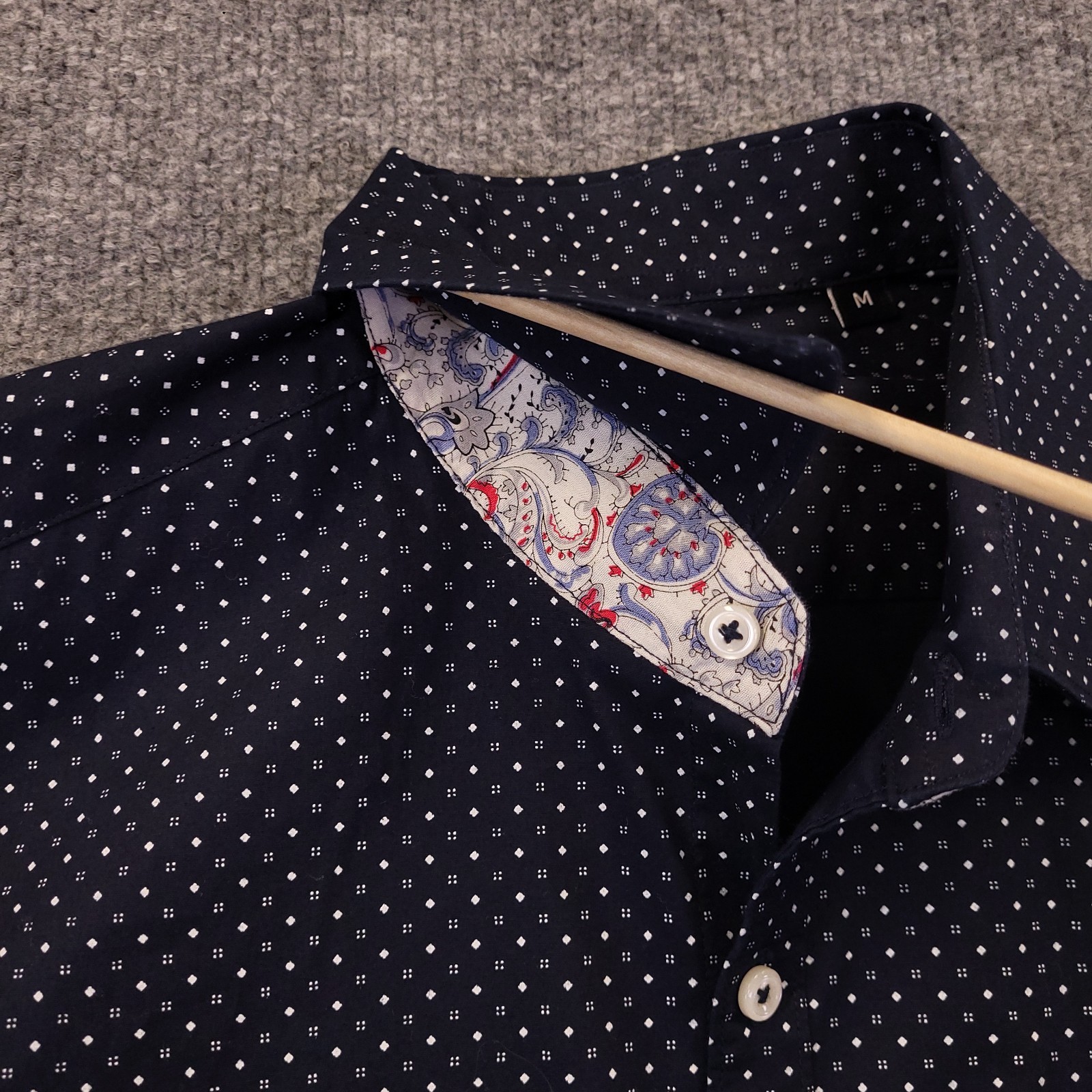 7D 7 Diamonds Diamond Lighting Stretch Sz M Navy Geometric Micro Dot Floral