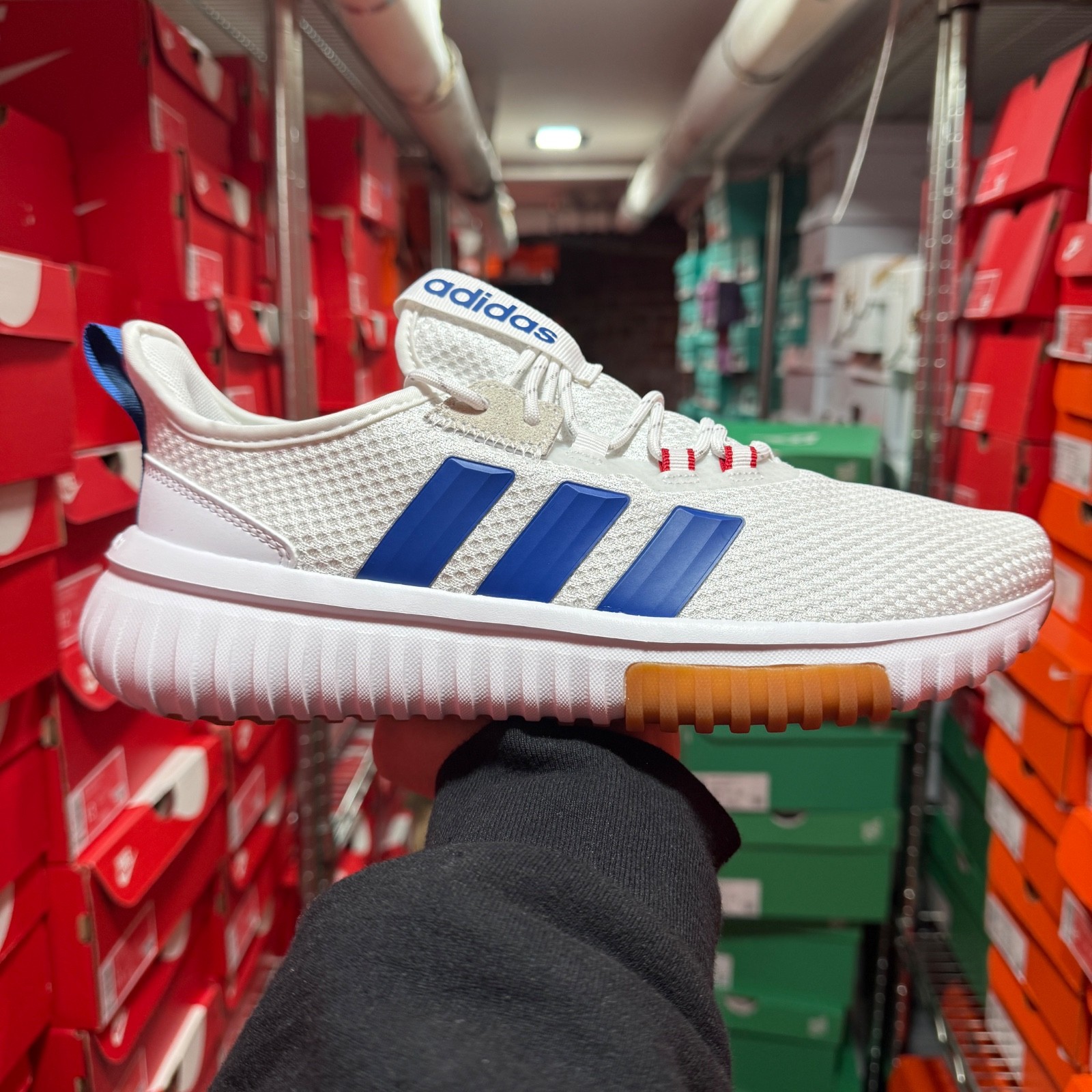adidas Kaptir 4.0 Cloud White Royal Blue Men Road Running Shoes #527