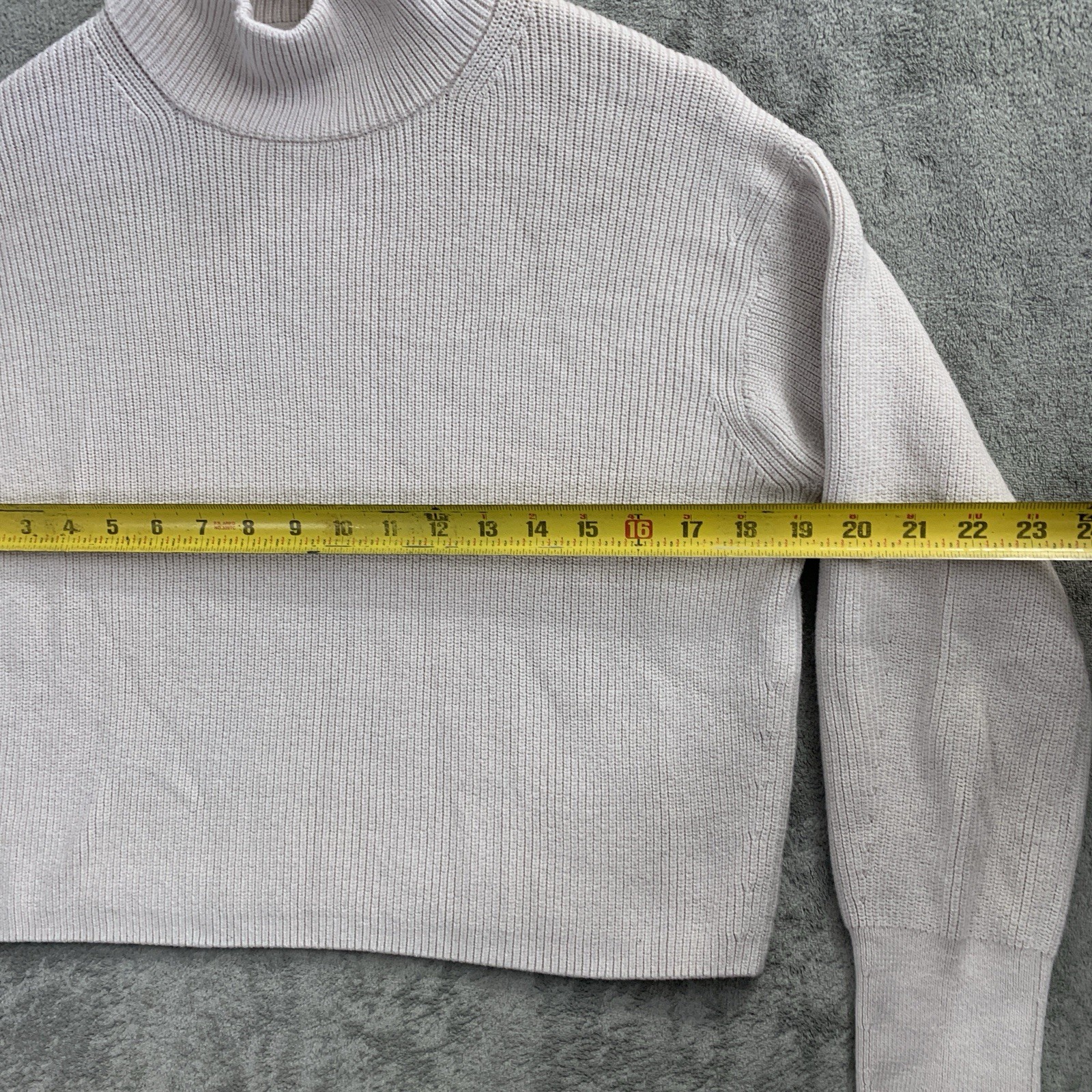Lululemon Sweater Womens 2 Ribbed Merino Wool Blend Turtleneck Heathered Natural