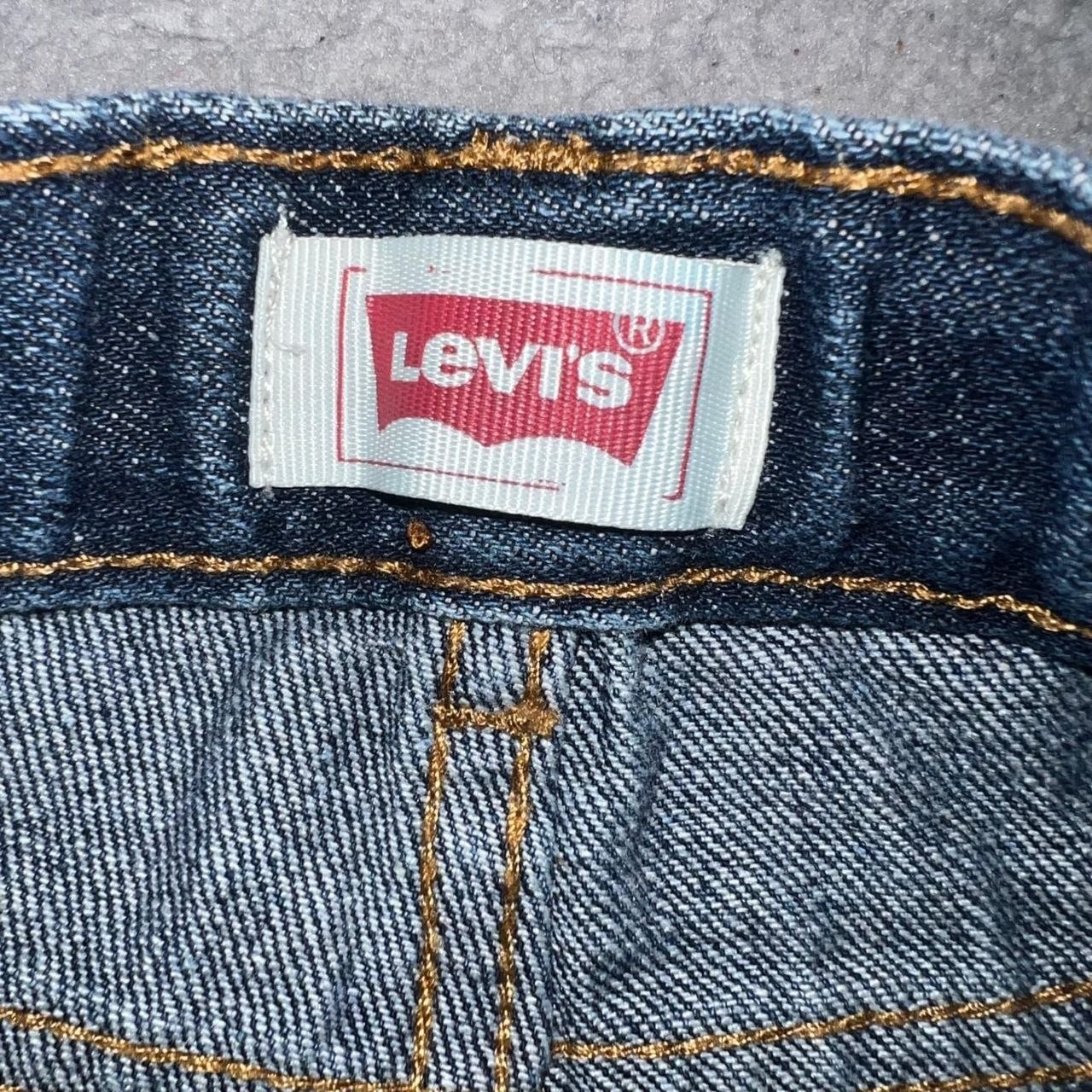 VTG Levi’s Shorts Toddler Sz 3T Blue Denim Batwing Adjustable Waistband Jorts