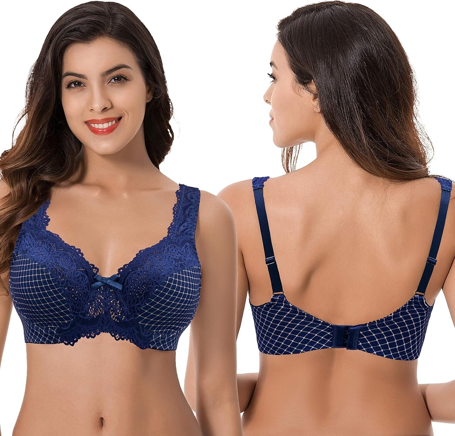 Curve Muse Women’s Minimizer Unlined / Unpadded Underwire Bra 36DDD 2-Pack