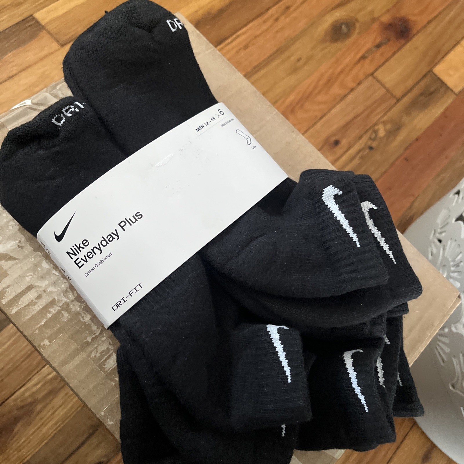 Nike Everyday Plus Cushion No Show Men’s Socks – Black, 6 Pack