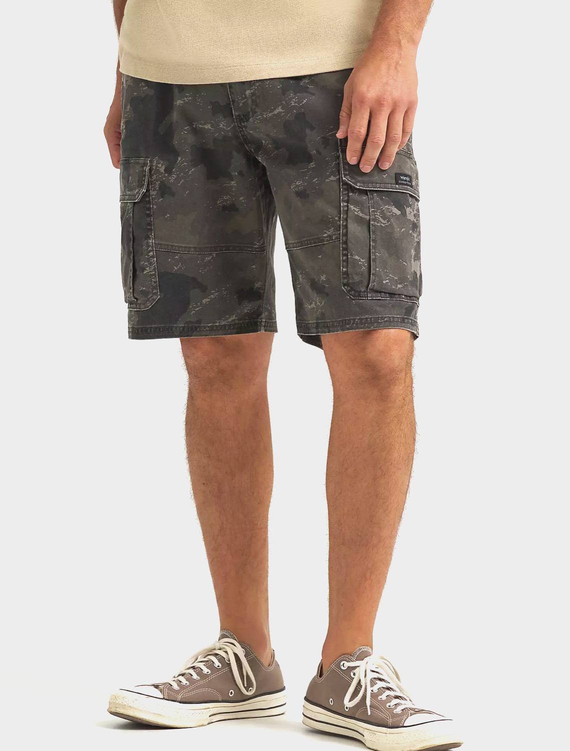 Men’s Wrangler Relaxed Fit 10 in. Cargo Shorts w/ Stretch Olive Camo CHOOSE SIZE