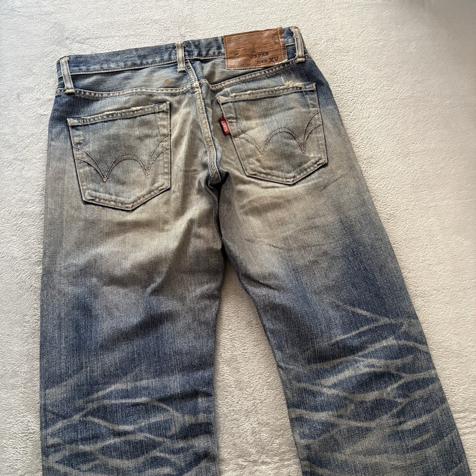 EDWIN 413XV Distressed Denim Jeans Men’s Size 29 Made in Japan Vintage Fade