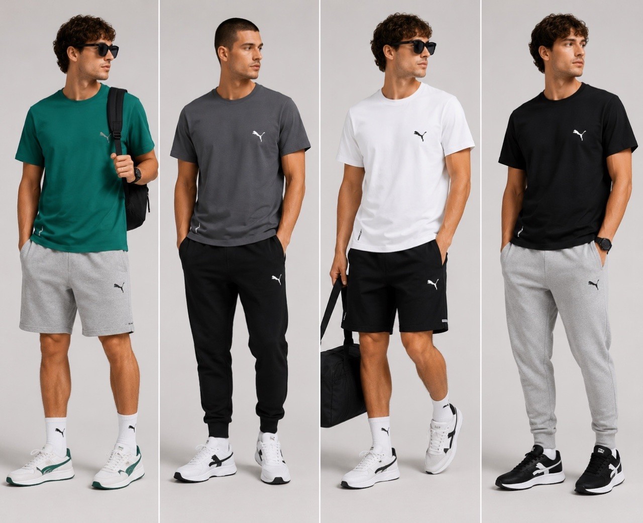 Men’s Puma Basic Tee 180G Sorona Fabric T-Shirt 4 Colors Sizes L-4XL
