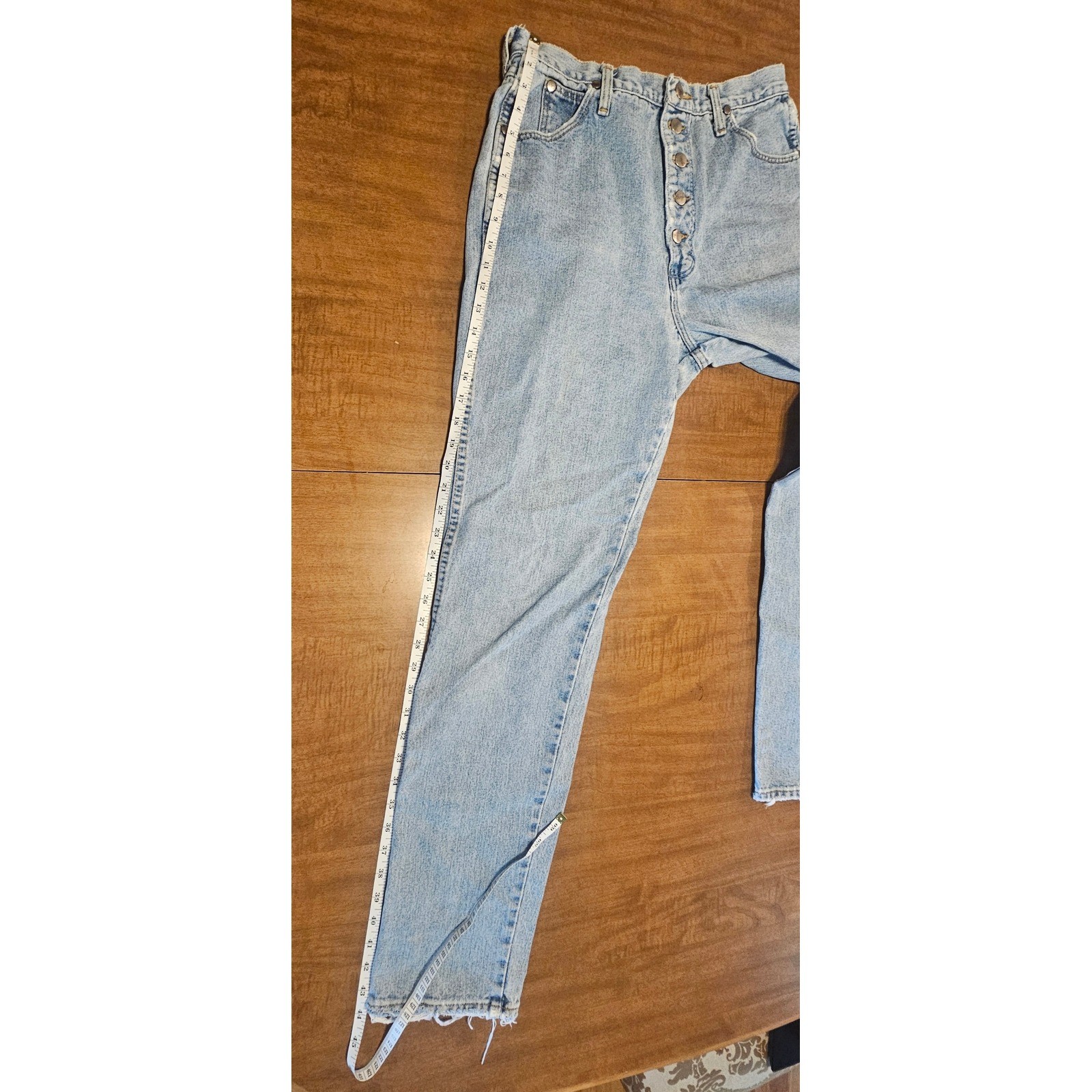 Vintage Wrangler Button Fly Light Wash High Waist Mom Jeans 13/14×34 WJ2