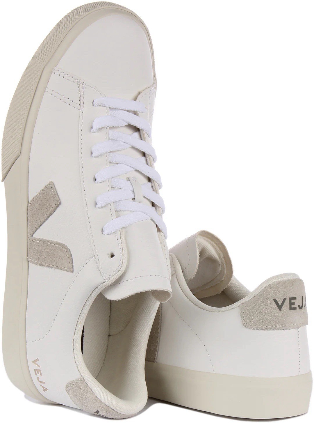NEW VEJA Campo White Light Grey Leather Sneakers Men’s US 9.5 EU 43