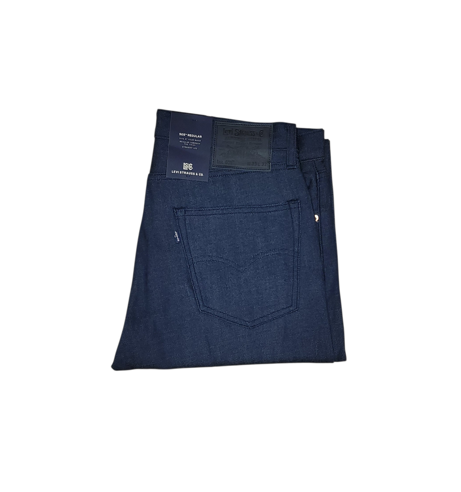 Levi’s 505 Men’s Selvedge Jeans Soft Rigid Dark Wash Blue Label Japanese Denim