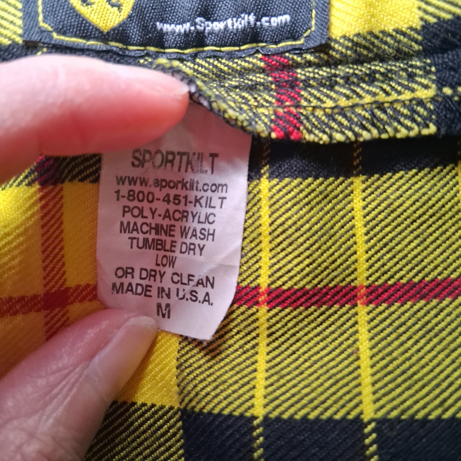 Sport Kilt Women’s Yellow Plaid Tartan Sz M Heritage Punk Twee Alternative Rock