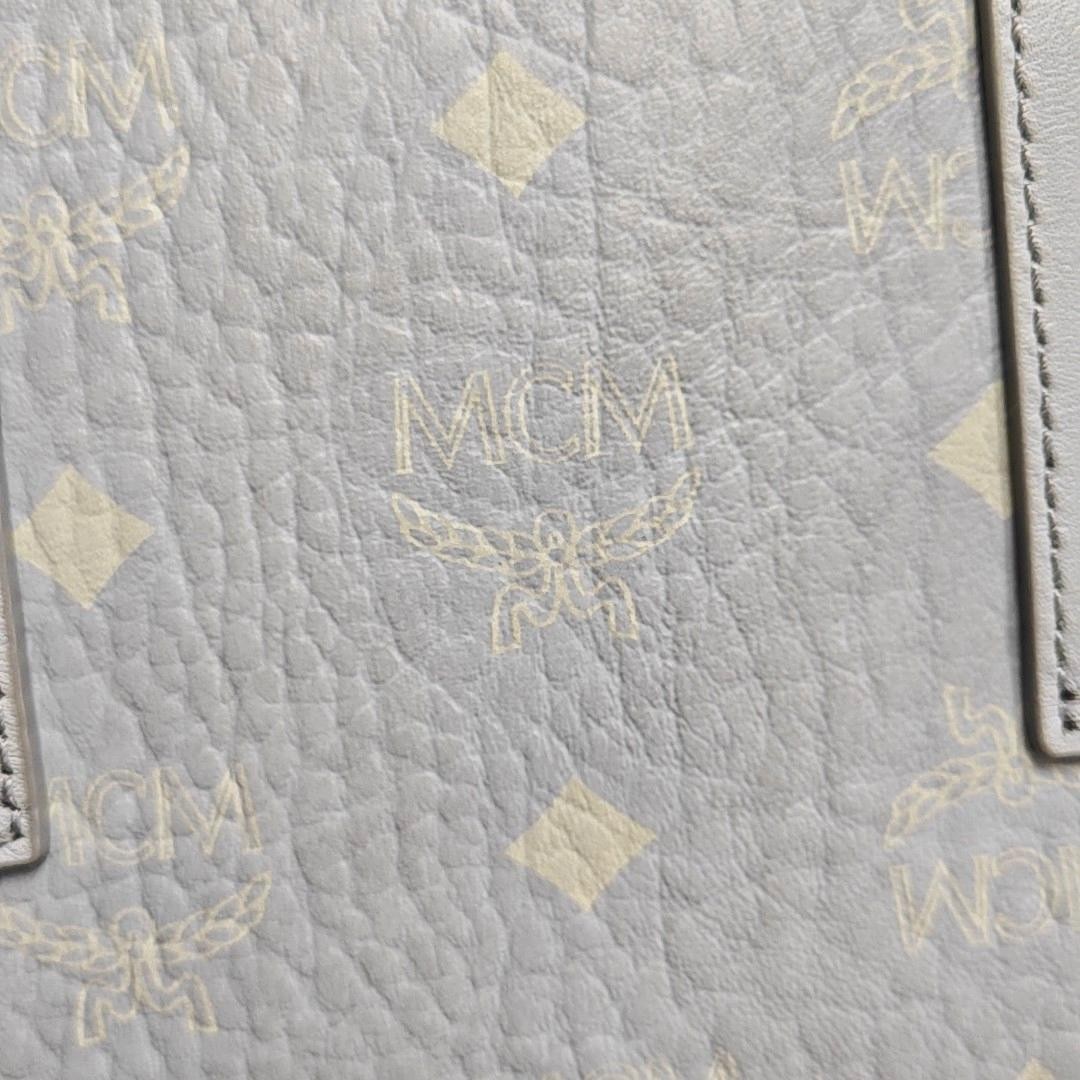 MCM Visetos Aren Monogram Print Trendy Nappa Leather Trim – Very Good #TH3TA1