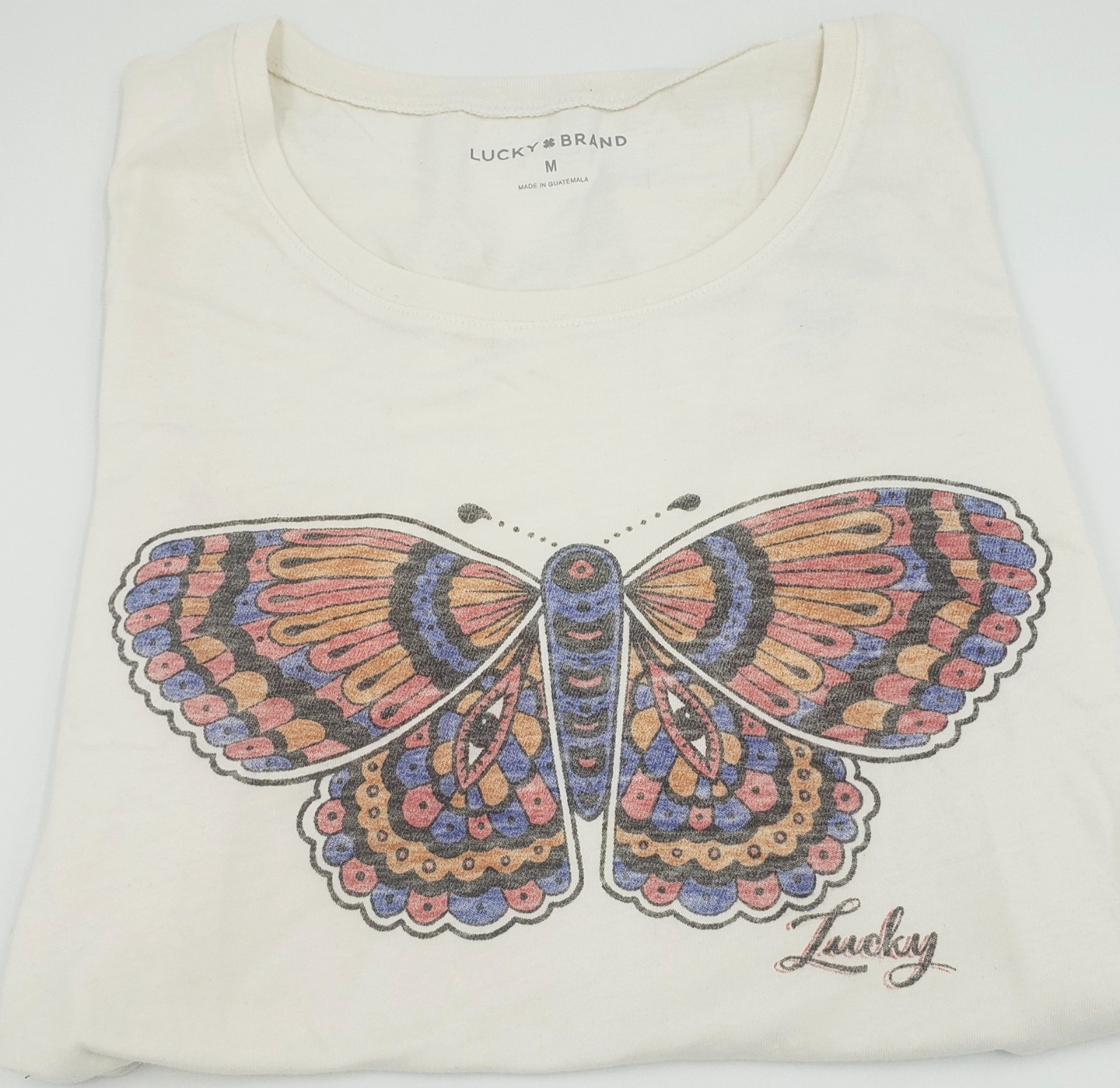 LUCKY BRAND WOMEN S GRAPHIC T-SHIRT BUTTERFLY, HEART, MOOD INDIGO – YOU CHOOSE!