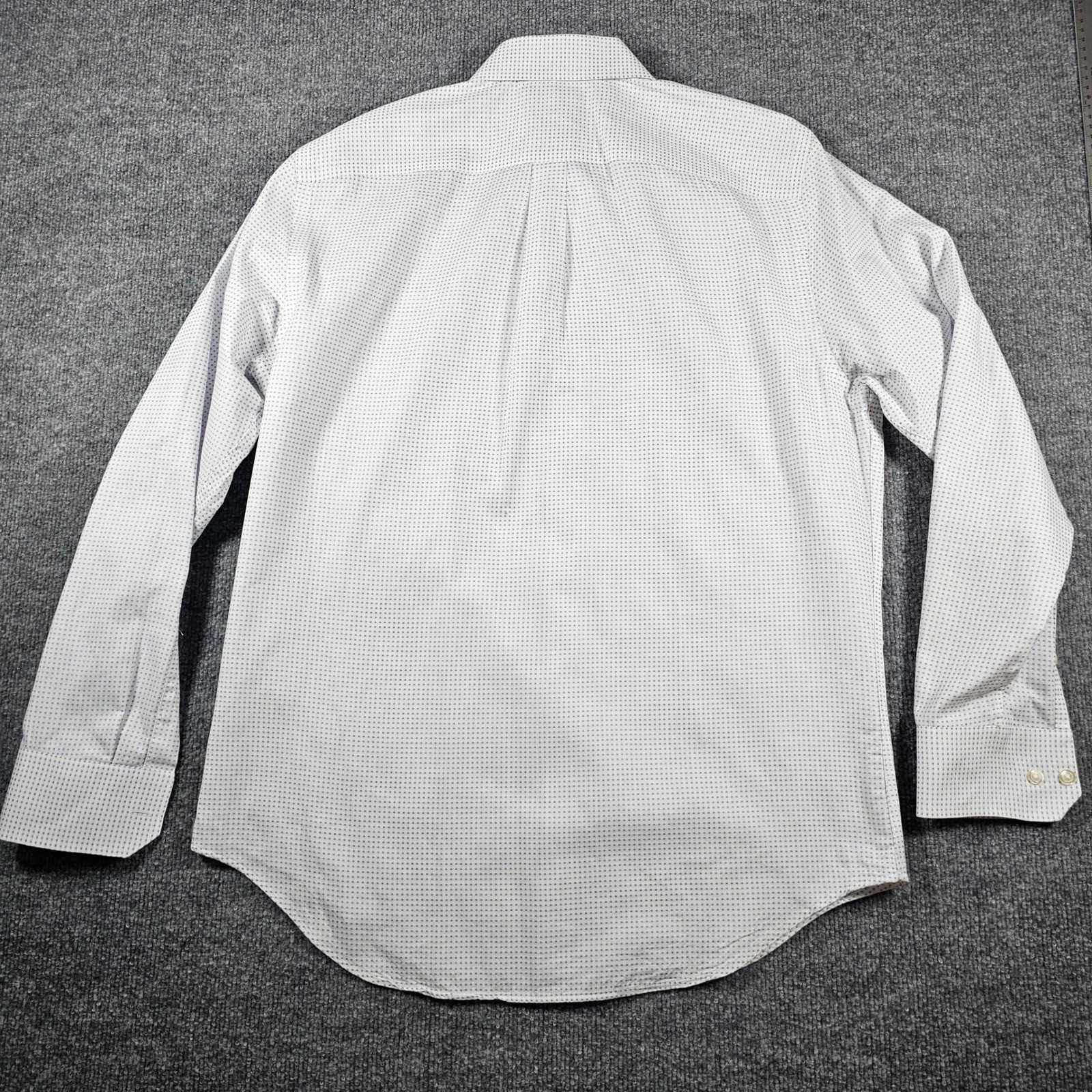 Banana Republic Mens Non Iron Slim Fit Dress Shirt Blue White Pattern L 16-16.5