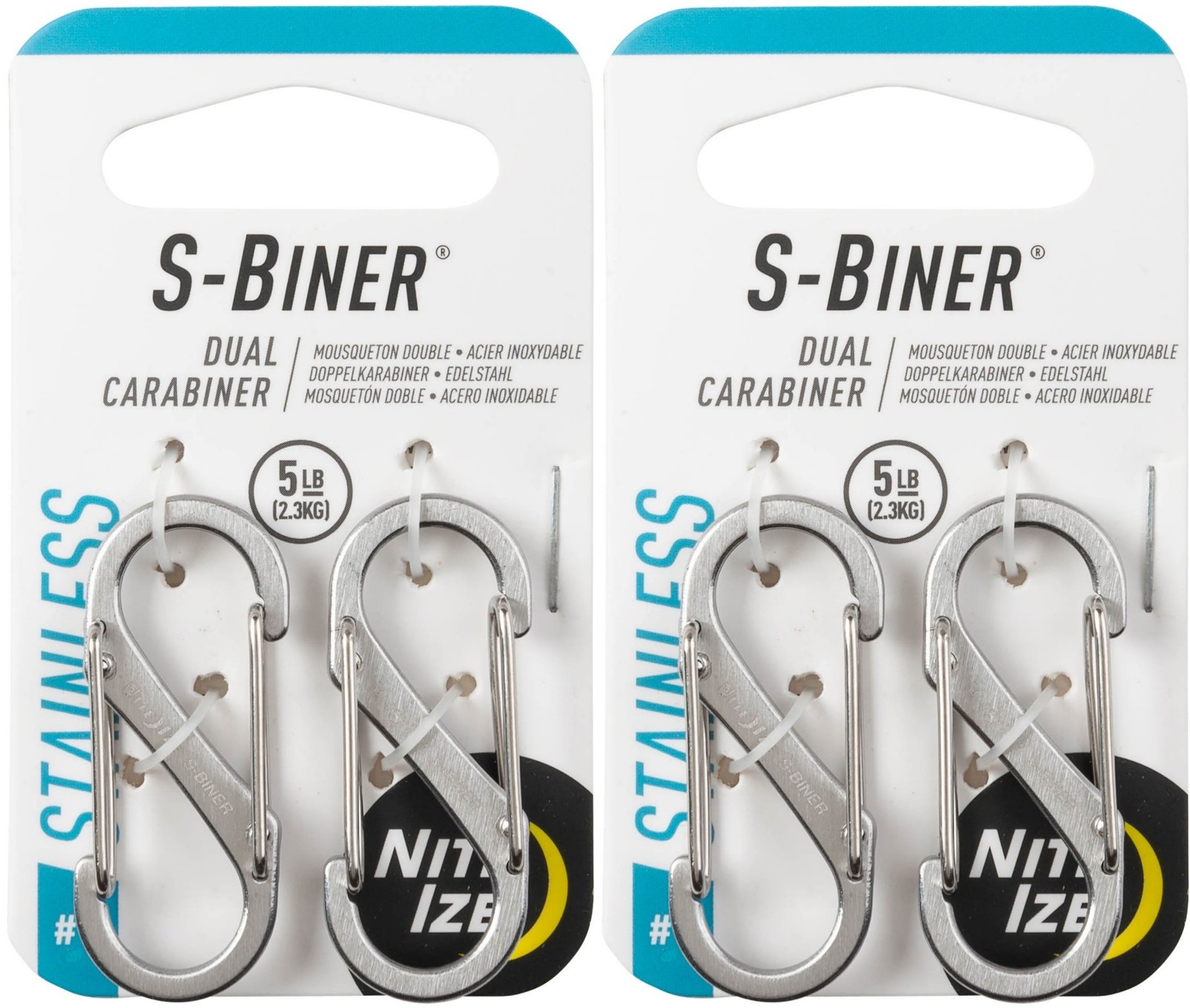 Nite Ize 2-Pack S-Biner Stainless Steel Dual Carabiner #1 – Stainless (2-Pack)