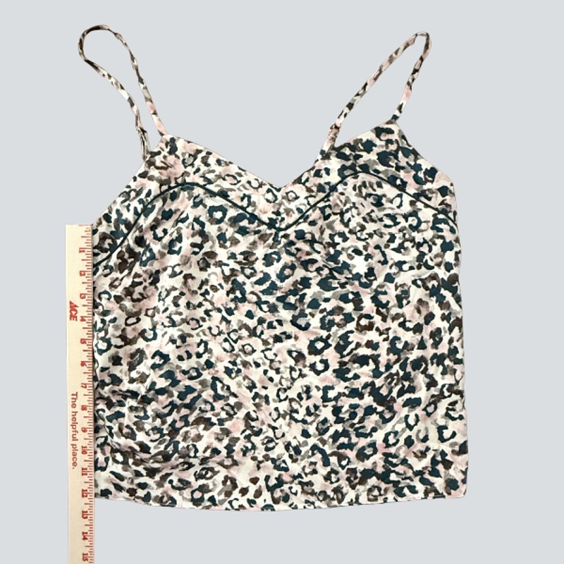 Midnight Bakery Leopard Print Cami Spaghetti Strap V-Neck Top Size Medium