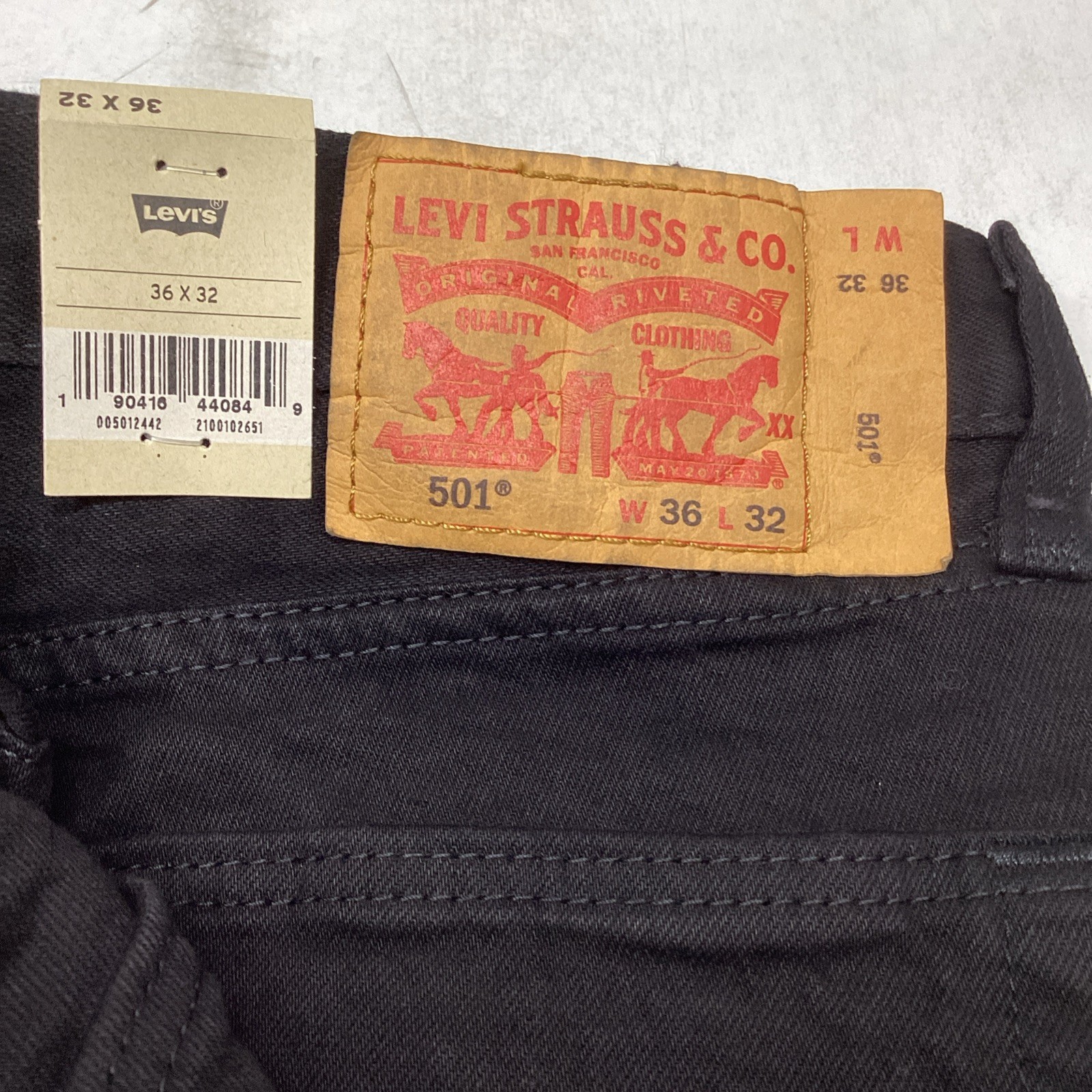 Levi’s 501 Original Stretch Straight Leg Jeans Men’s 36×32 Black