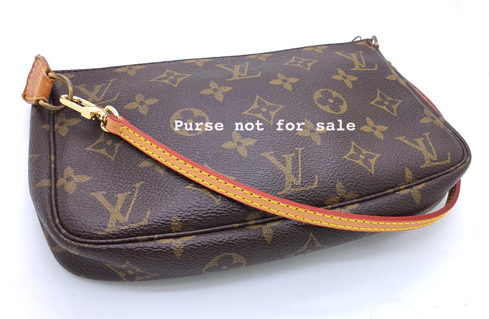 duyp Vachetta Short Leather Strap for Pochette Accessoires mini pouch purse bag