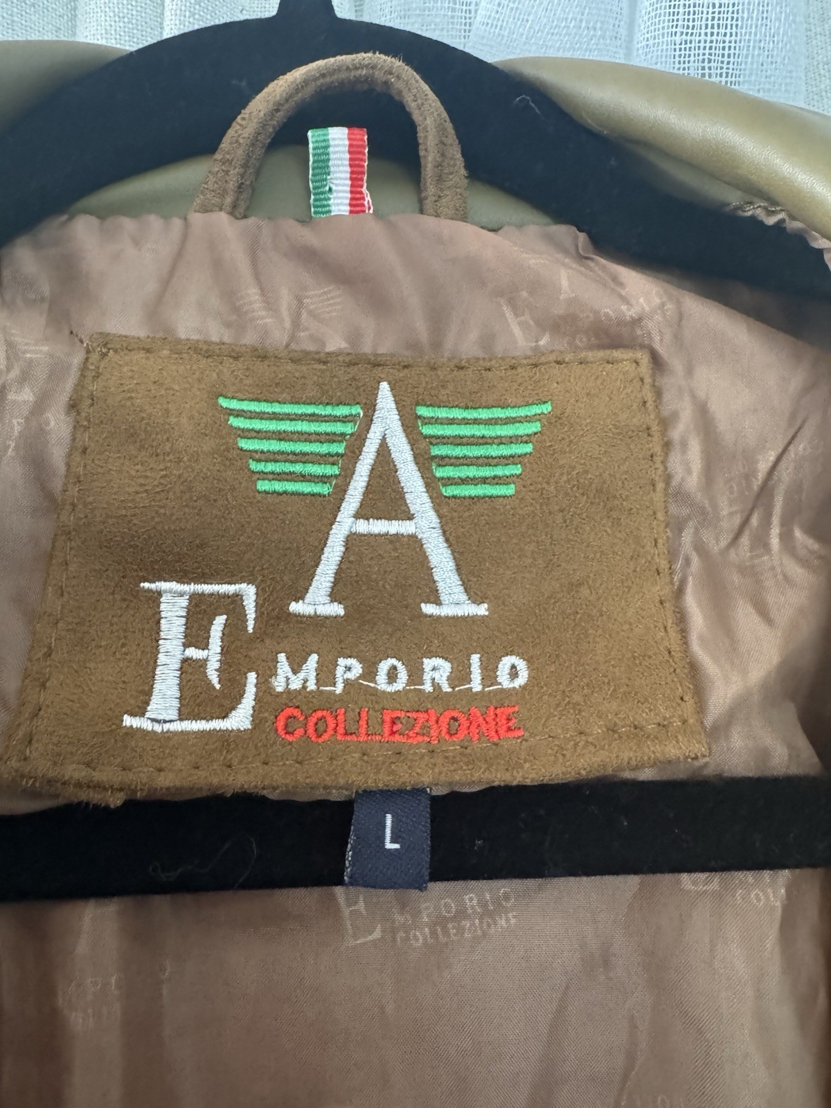 Authentic Armani Emporio Collezione Men’s Brown Suede Zip Bomber Jacket L Italy