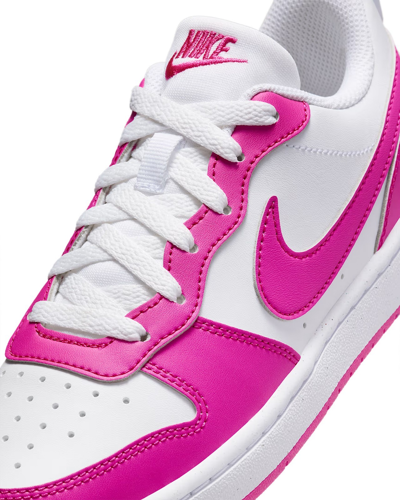 Nike Court Borough Low Recraft Youth Big Kids Wh/Laser Fuchsia Shoes, DV5456-123