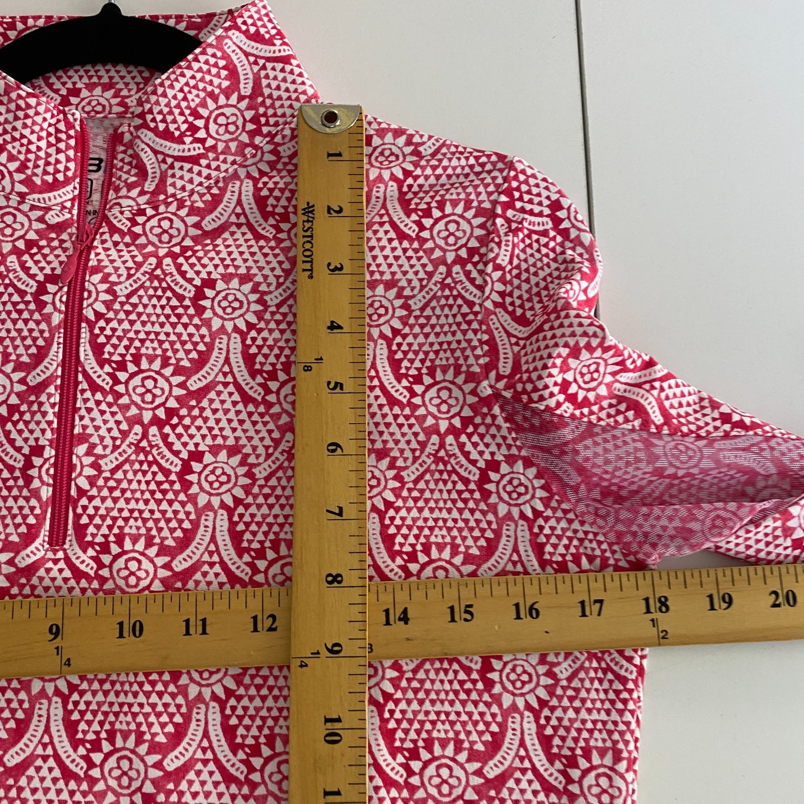 Ibkul Top Womens S Long Sleeve 1/4 Zip Mock Neck Pullover Leslie Watermelon