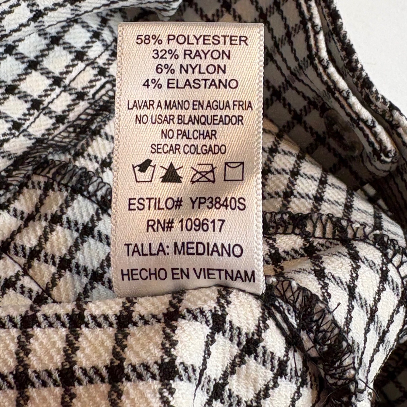 Shinestar Gingham Checkered Pants Black White Y2K Stretch Women Size Large