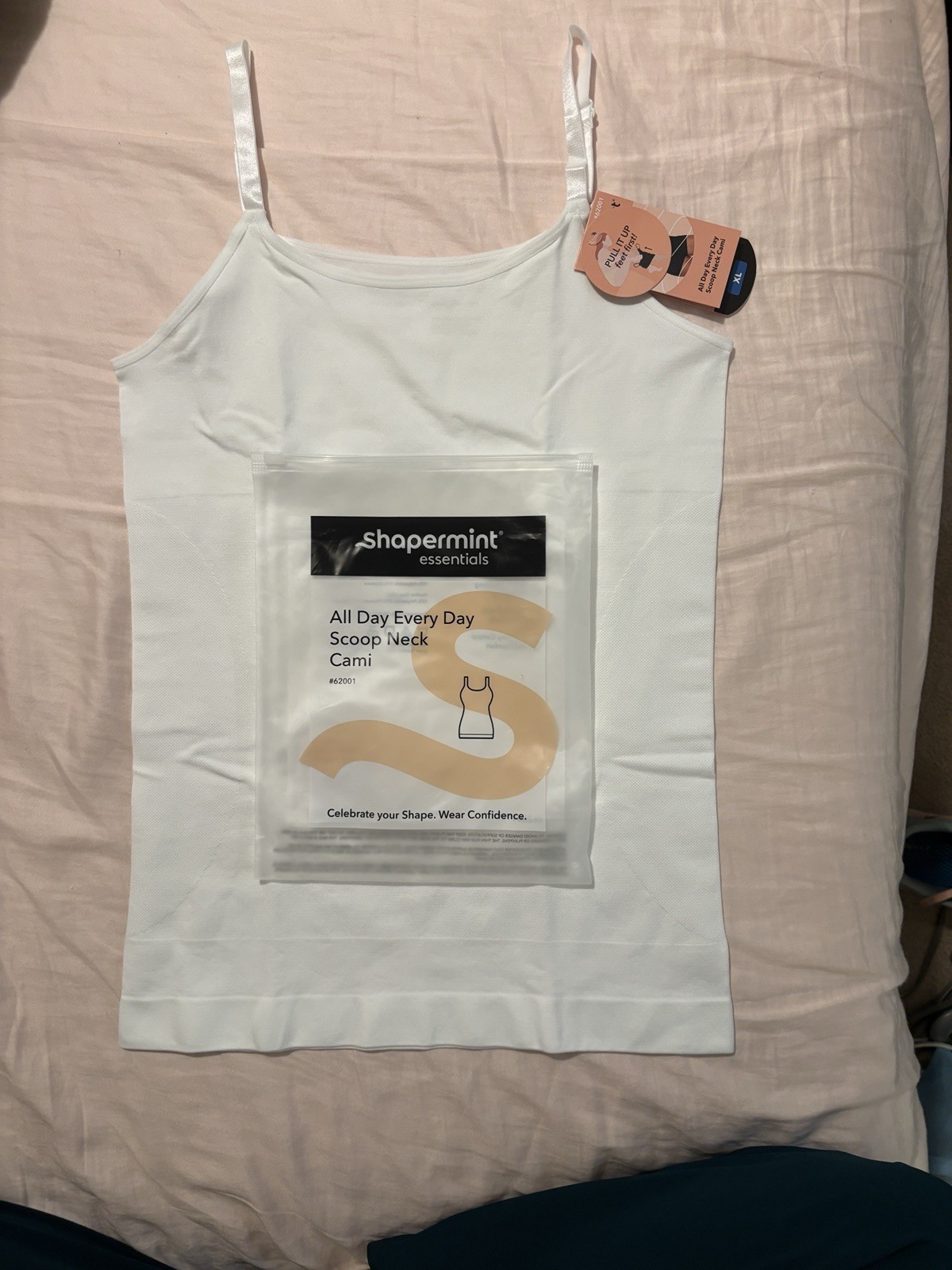 Shapermint NWT White Essentials Scoop Neck Cami, Size XL