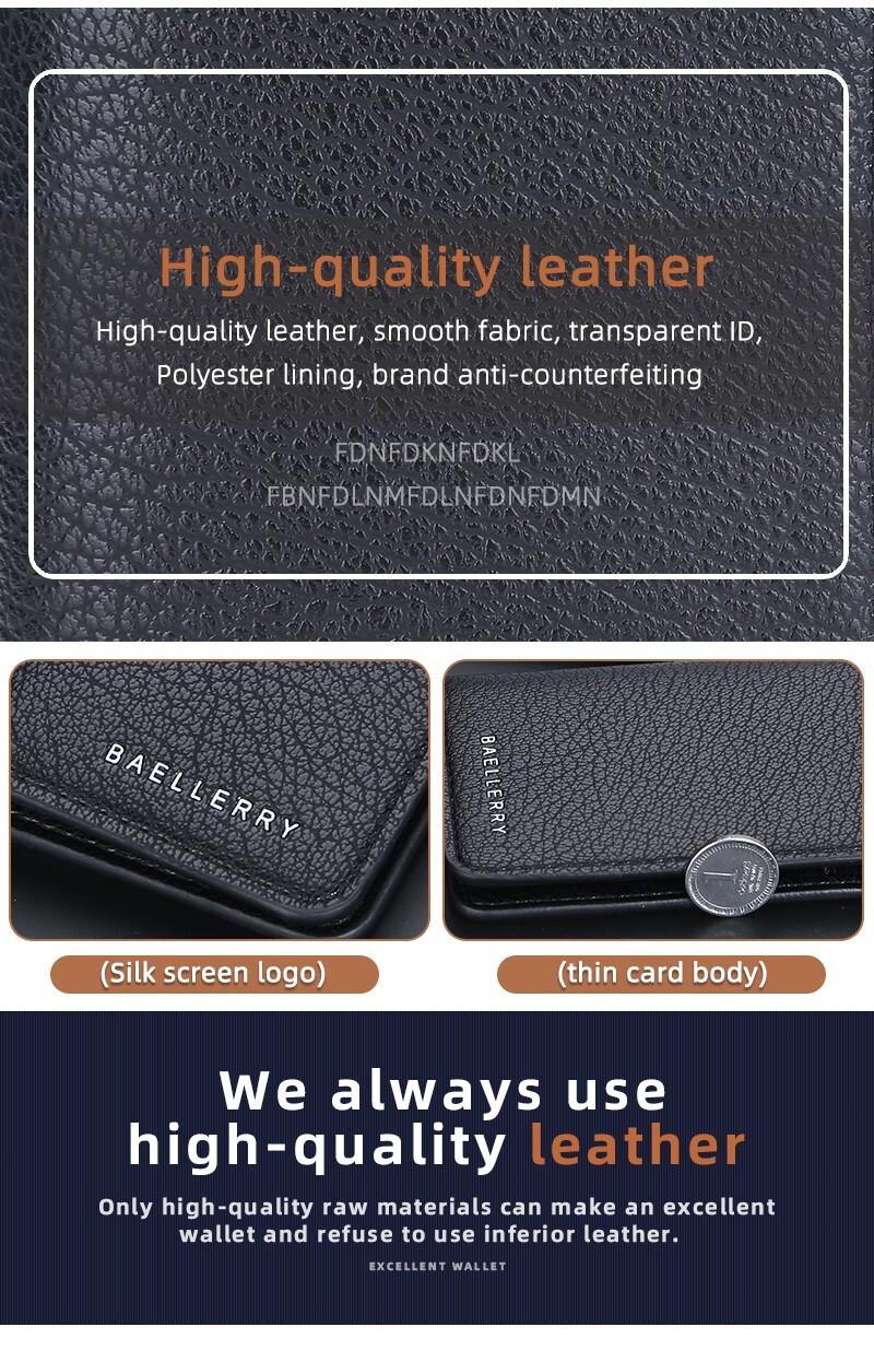 Fashion Men’s Bifold Leather Wallet ID Credit Card Holder Billfold Purse Clutch
