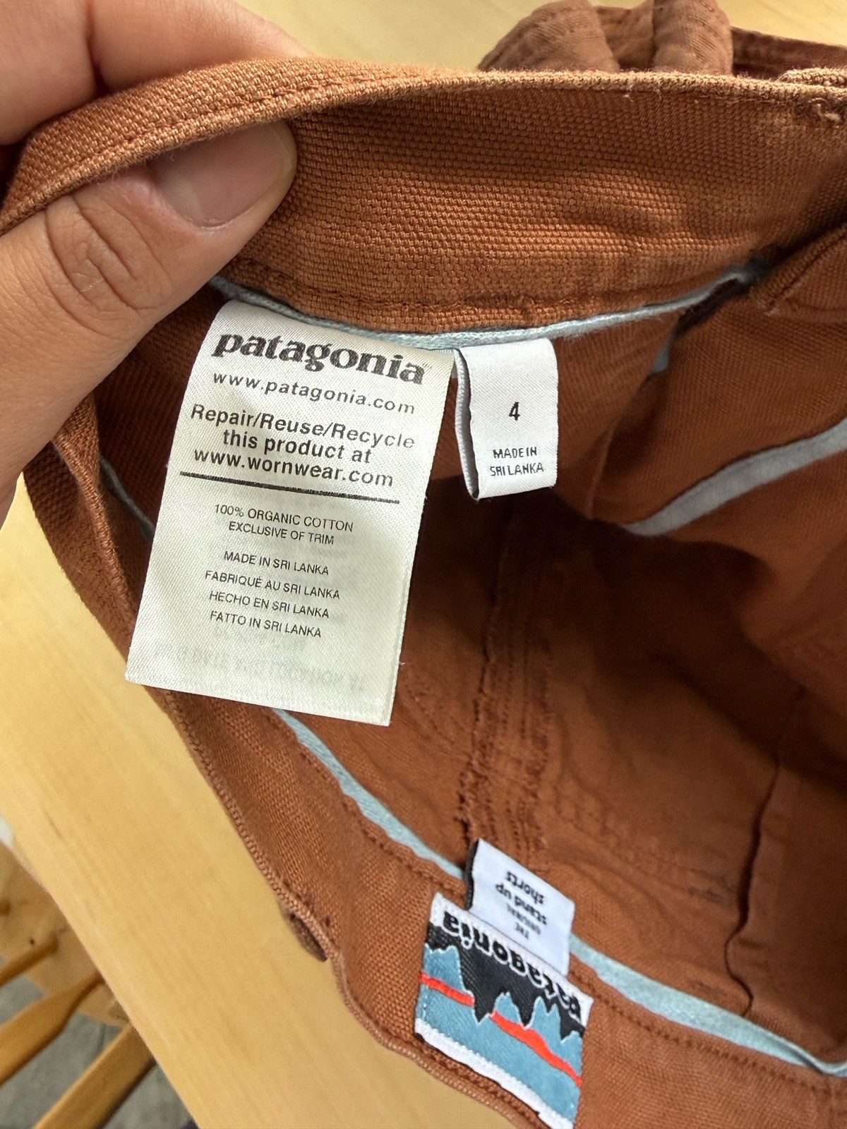 Patagonia Stand Up Shorts Women’s 4 Brown 100% Organic Cotton