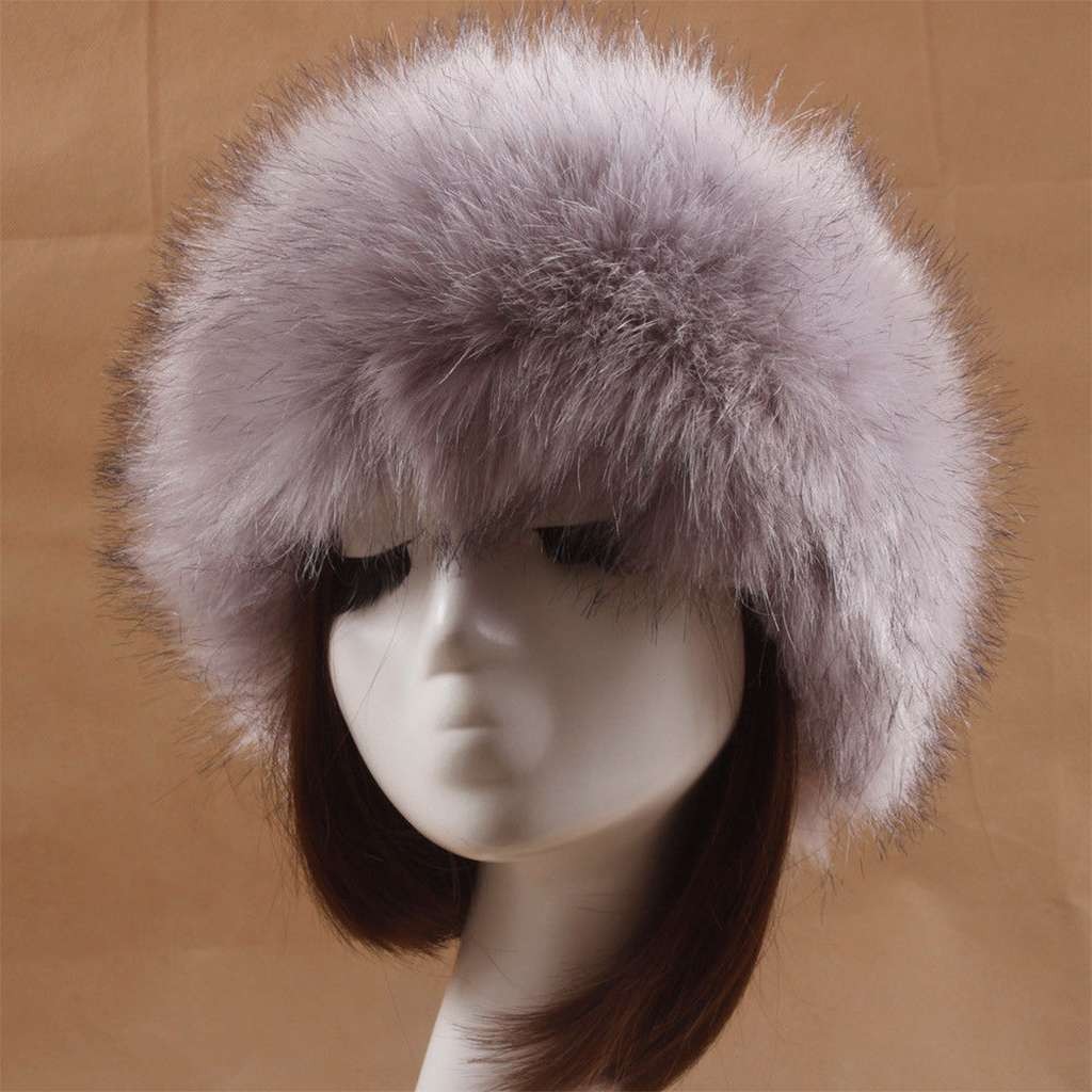 Women Russian Fluffy Faux Fur Headband Hat ladies Winter Ear Flap Ski Cap Warm