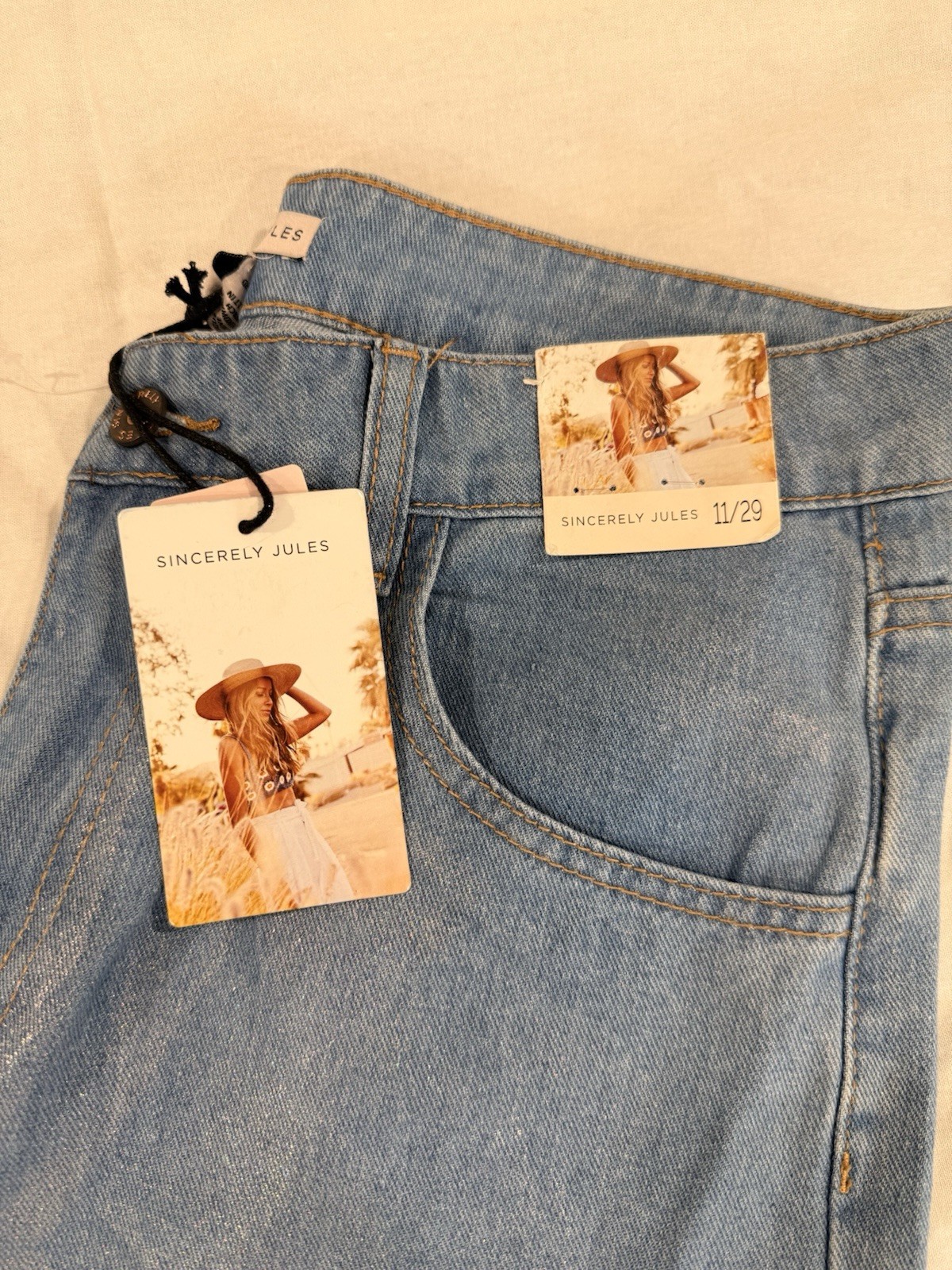 Sincerely Jules Women’s Wide-Leg Blue Denim Jeans Medium Wash 5-Pocket NWT