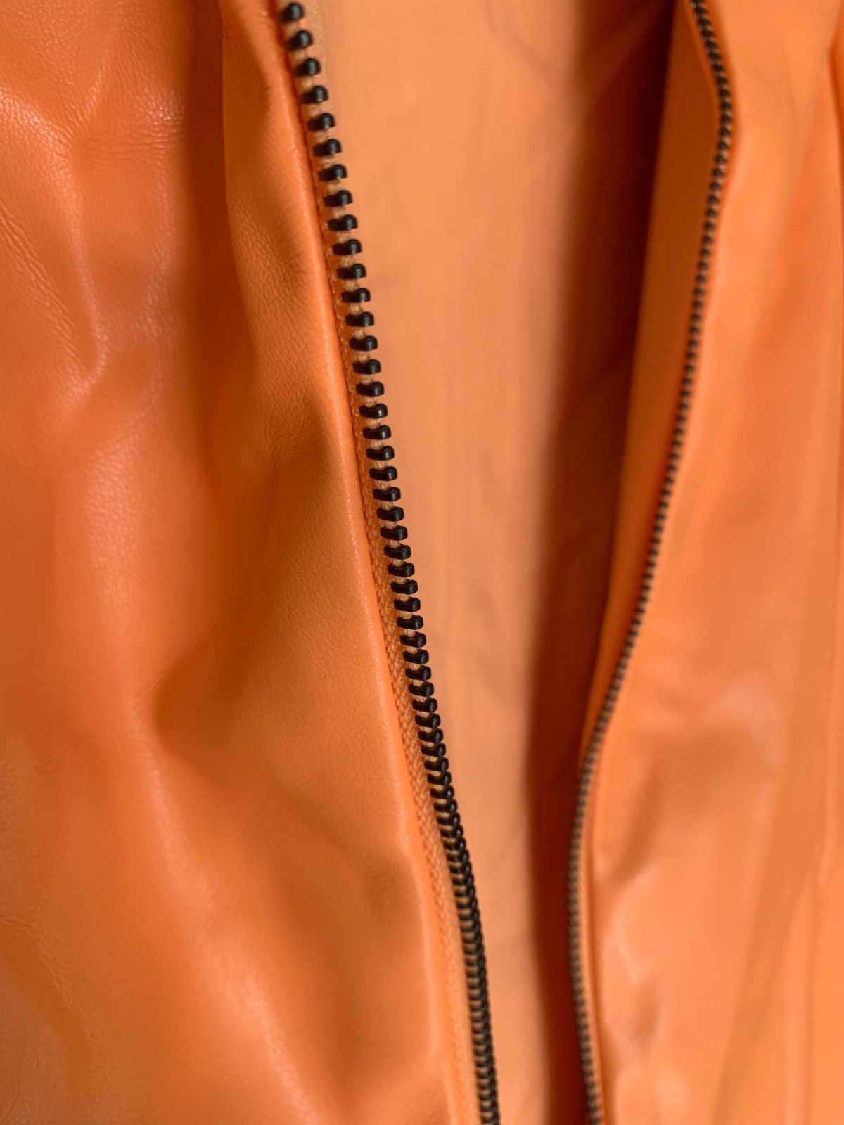 House of Harlow 1960 Vegan Faux Leather Mini Dress (Small) Orange Papaya