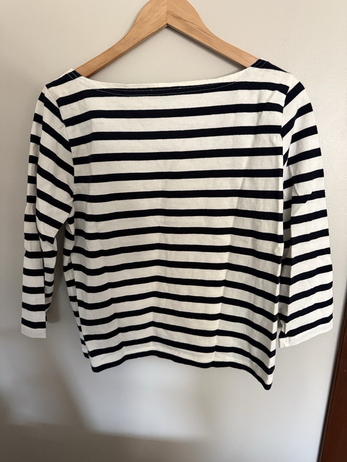 J.CREW Women’s Striped Boat Neck 3/4 Sleeve Knit Pullover T-Shirt M