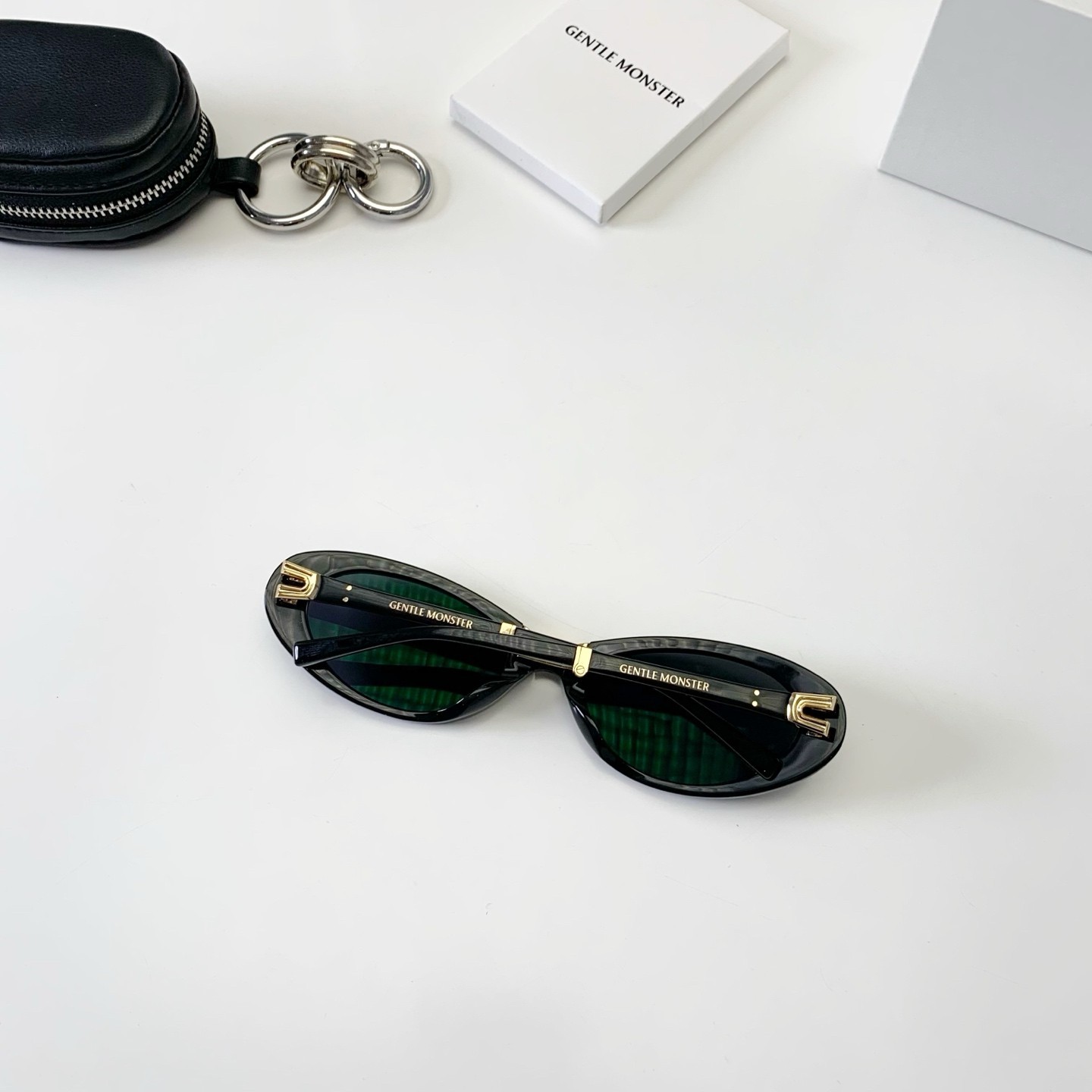 GENTLE MONSTER LOLANG Black Smoke Grey 55口21-132 Sunglasses New w/ Case