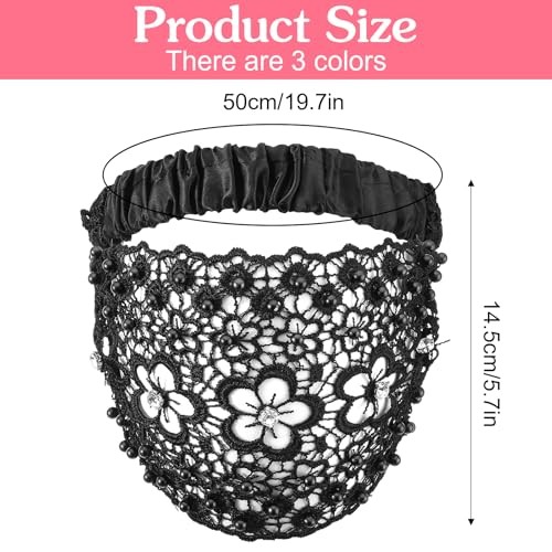 cobee 3 Pcs Elegant Lace Headbands for Women, Wide Boho Head Wrap with