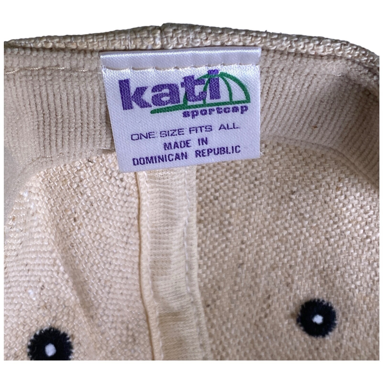 Kati Cap Blank 2 Tone Black/Tan SnapBack Hat Add Your Patch or Logo Vintage NOS