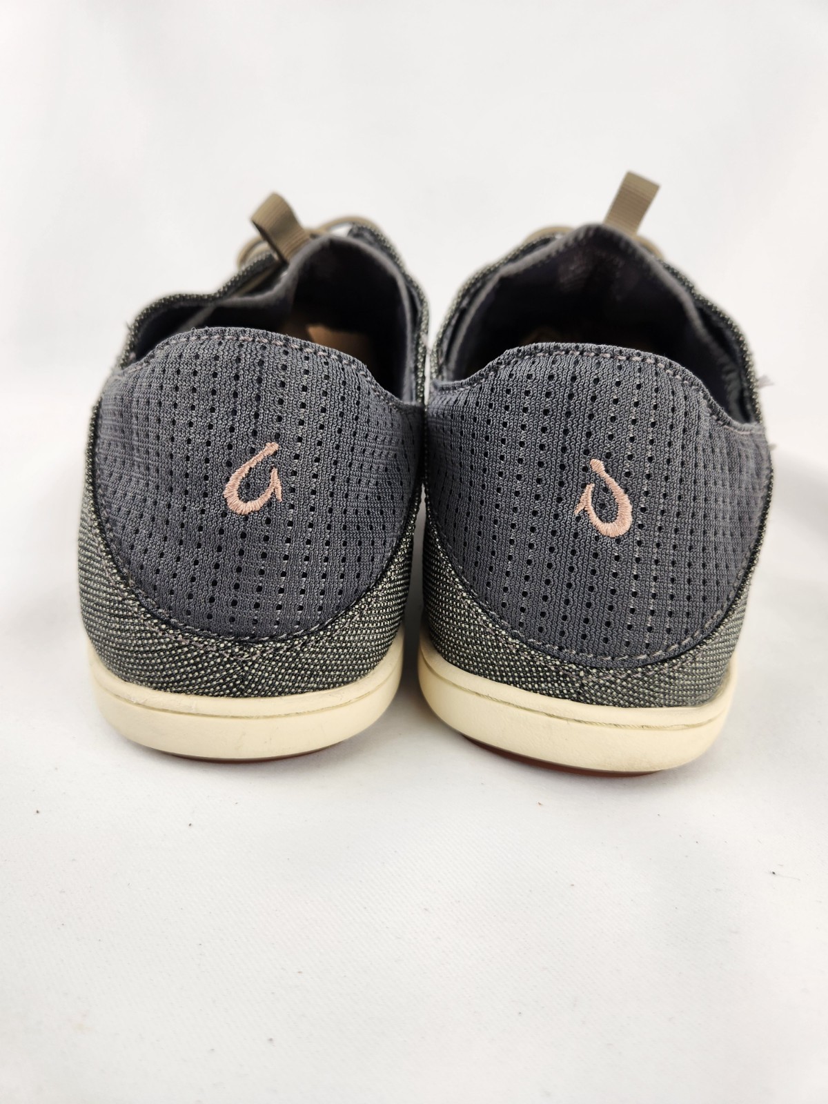 OluKai Men’s Nohea Moku Sneaker Size 9.5 Grey Shoes Slip On Loafer Boat Beach