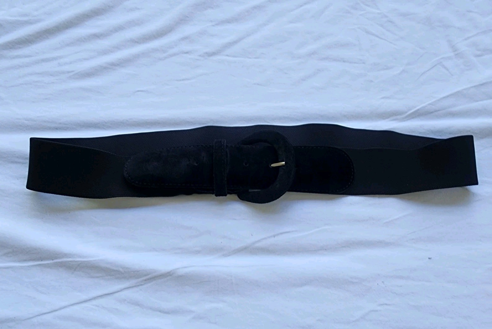 Women’s Vintage Y2K Black Elastic Stretch W/Suede Like Ends Size XL