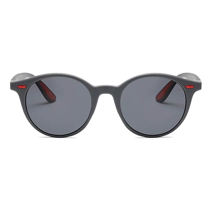 Polarized Round Sunglasses Matte Gray Acetate Frame TAC Resin Lenses Lentes 2026