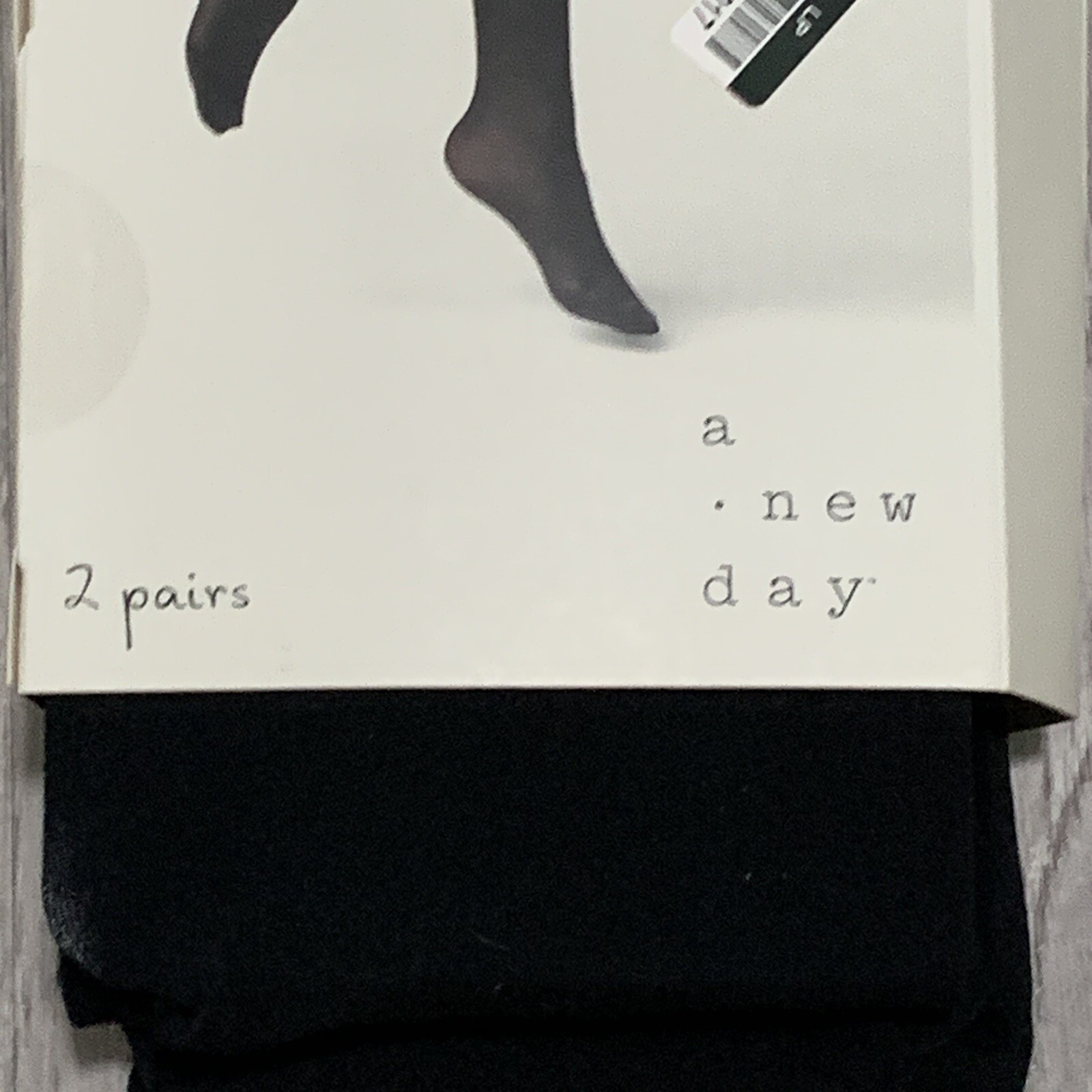 A New Day Tights sz S/M Black Opaque 50 Denier Two Pairs Career Casual NEW