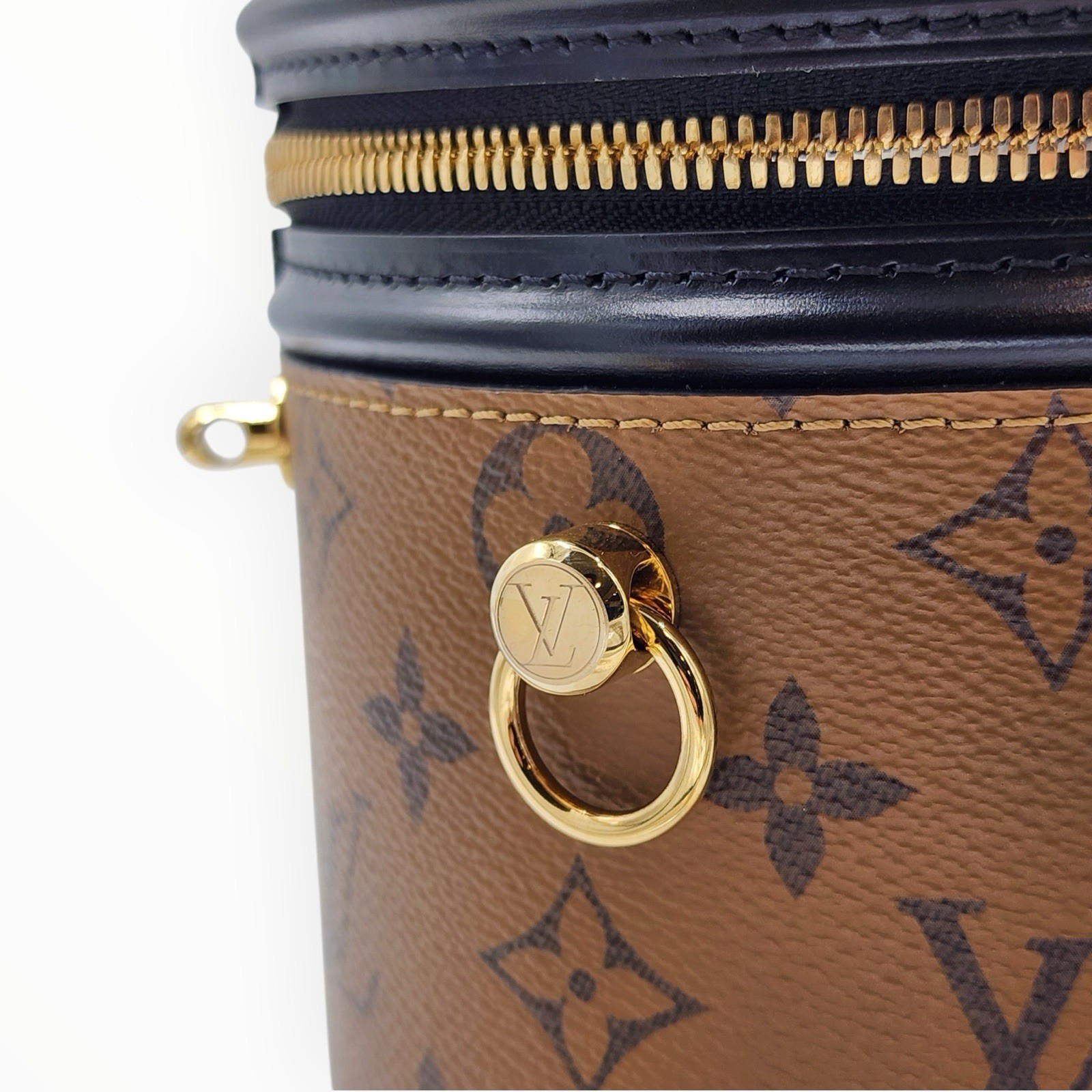Authentic Louis Vuitton Cannes Reverse Monogram Vanity Bag Gold HW w/ Strap
