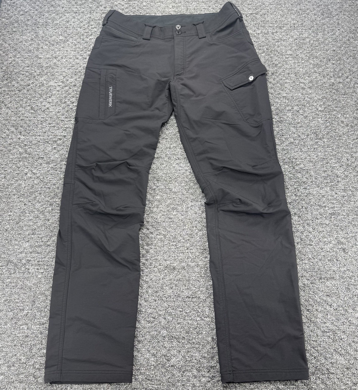 Truewerk T2 Werk Pant Mens 34×34 Black Cargo Utility Workwear EUC