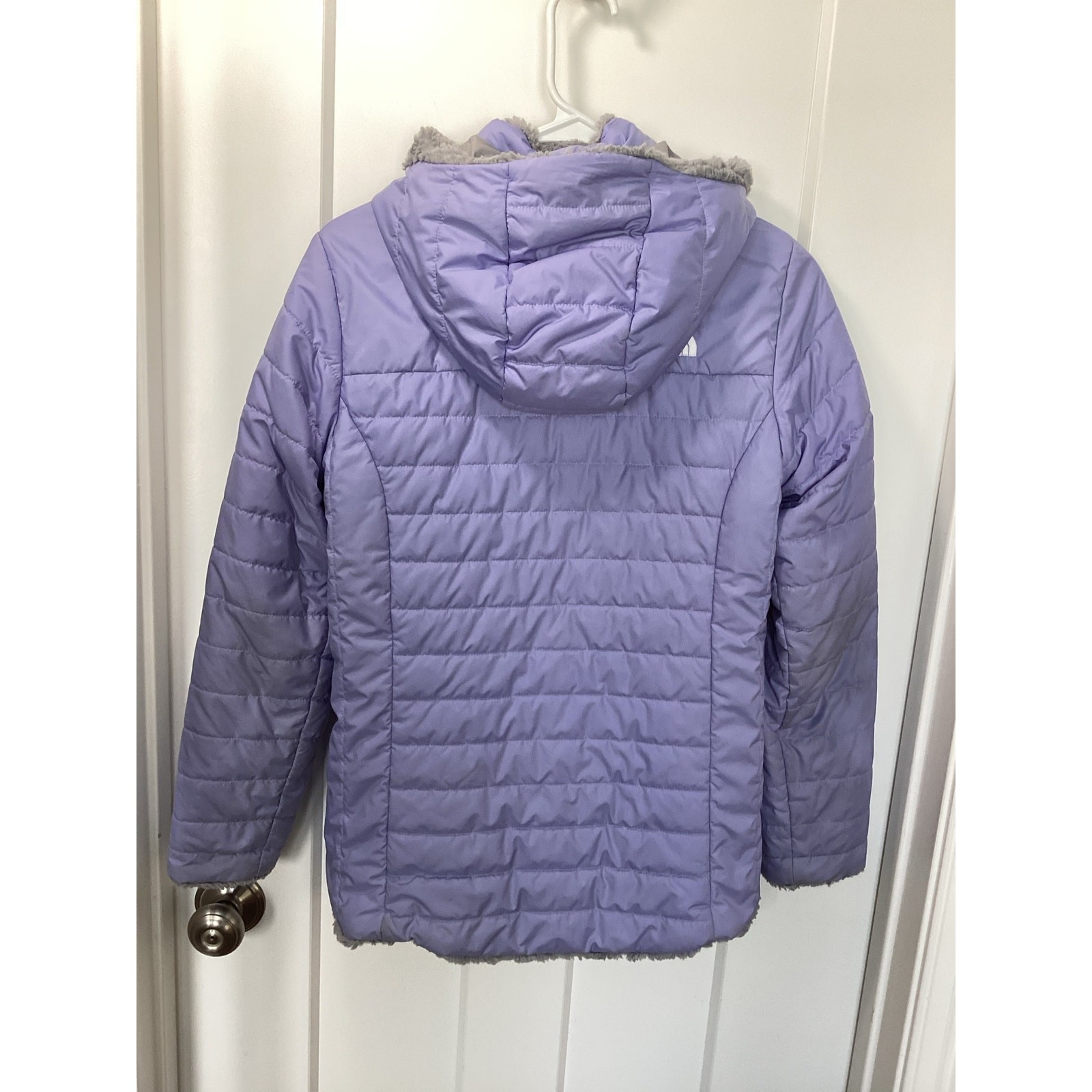 The North Face Girl’s Reversible Mossbud Swirl Parka Jacket Purple Size Large