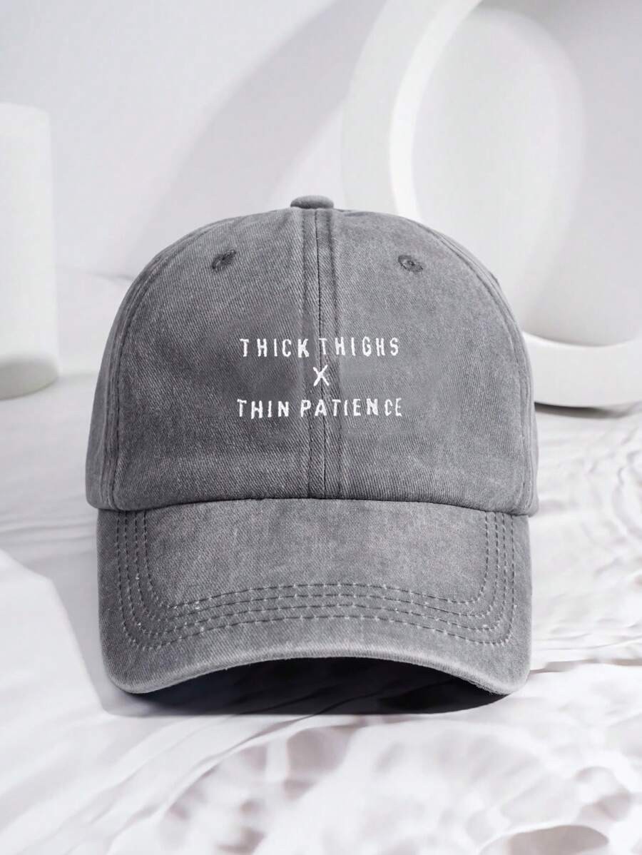 Unisex Embroidered Baseball Cap Funny Letter Dad Hat Washed Adjustable Cap