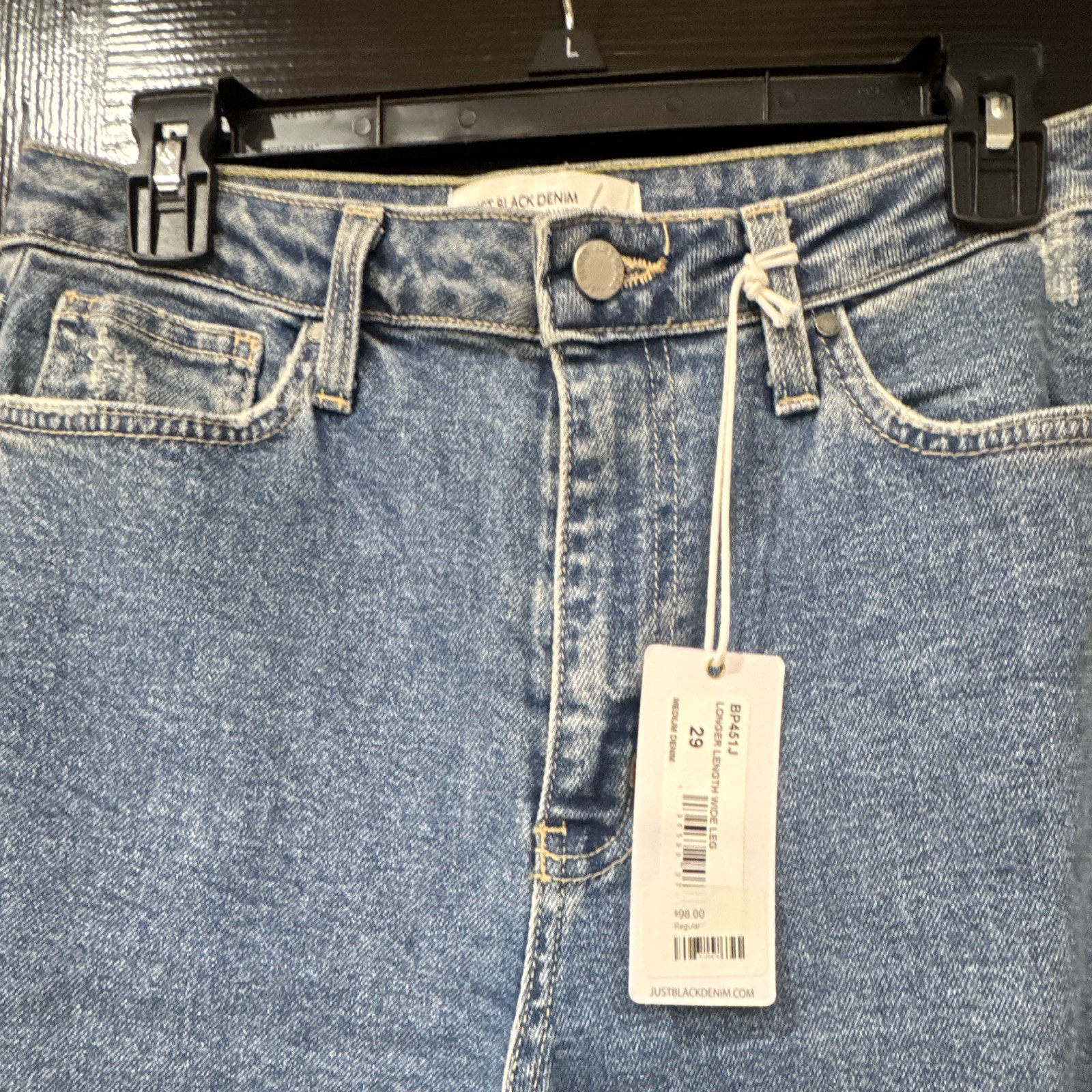 Just Black Denim Women’s Blue Medium Wash High Rise Wide-Leg Jeans 29