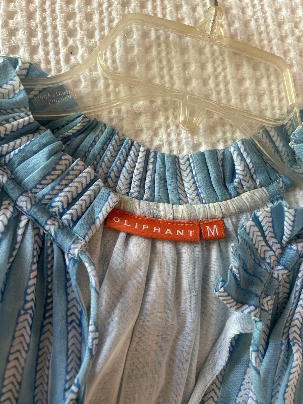 Oliphant Blue/Green Striped Halter Sleeveless Swing Dress M Cotton, lined.