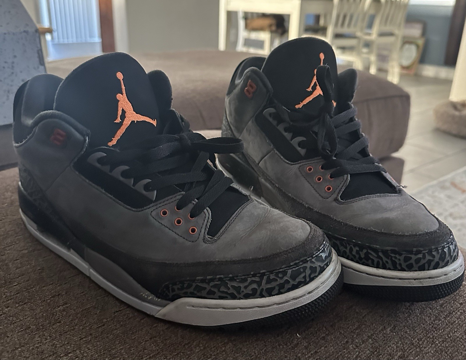 Jordan Air Jordan 3 Retro Fear Pack 2013 Black Gray Orange 626967-040