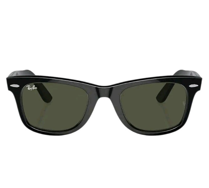 Ray-Ban RB2140 901 50-22 Wayfarer Green Lenses Unisex Classic Sunglasses – Black