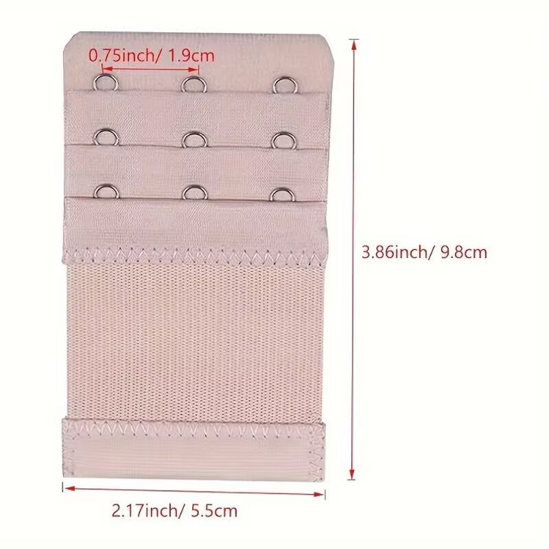 4 Pieces 3-Hook Bra Strap Extender; Comfortable and Adjustable Bra Strap Clip