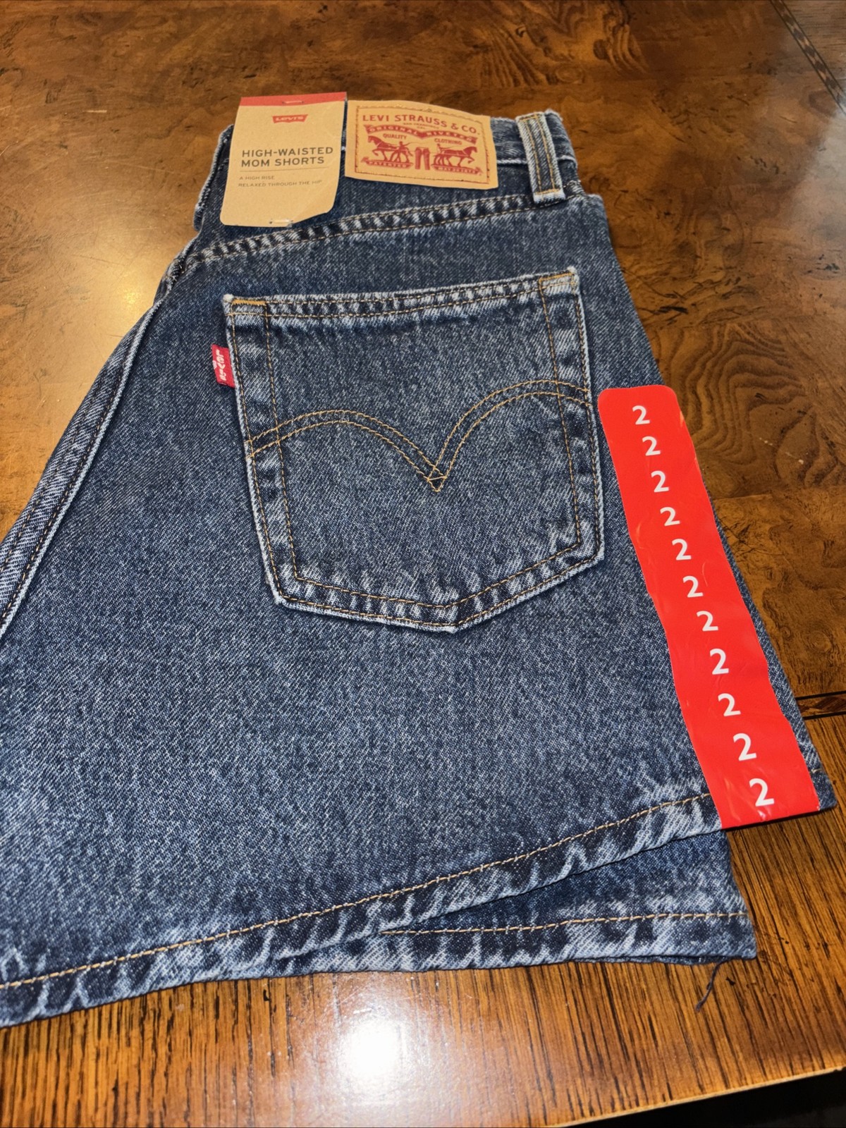 Levi’s Women’s High-Waisted Relaxed Fit 5 Pocket Cotton Denim Mom Short