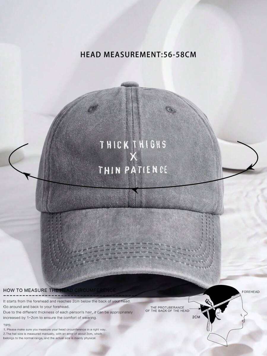 Unisex Embroidered Baseball Cap Funny Letter Dad Hat Washed Adjustable Cap