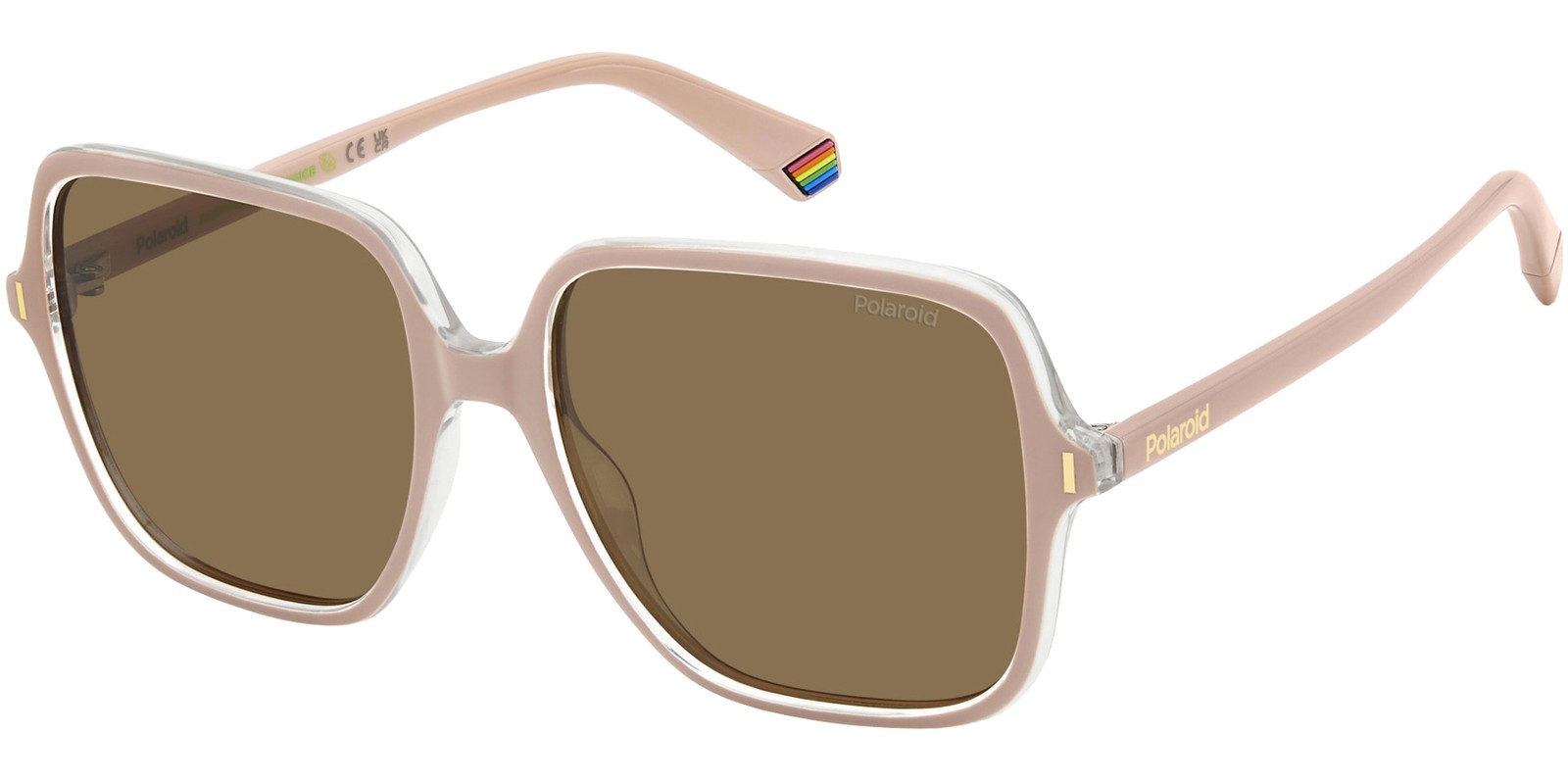 Polaroid Polarized Women’s Pink Butterfly Sunglasses w Rivet Detail 6219 035J SP
